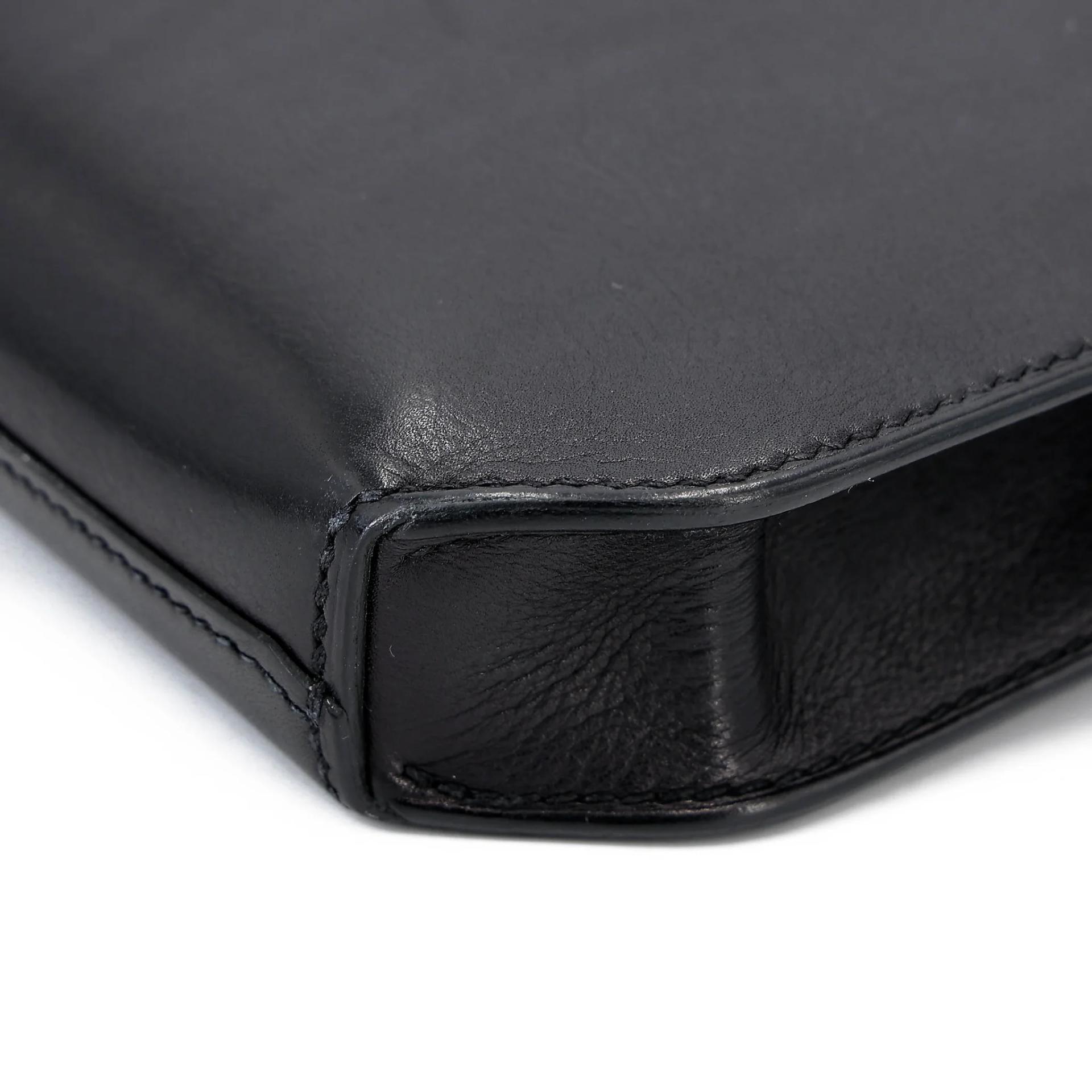 中古AB HERMÈS 爱马仕 Kelly depeches 25 公文包 89 黑色 Noir (Black) Evergrain皮 金扣 Y刻 2020年 - 19
