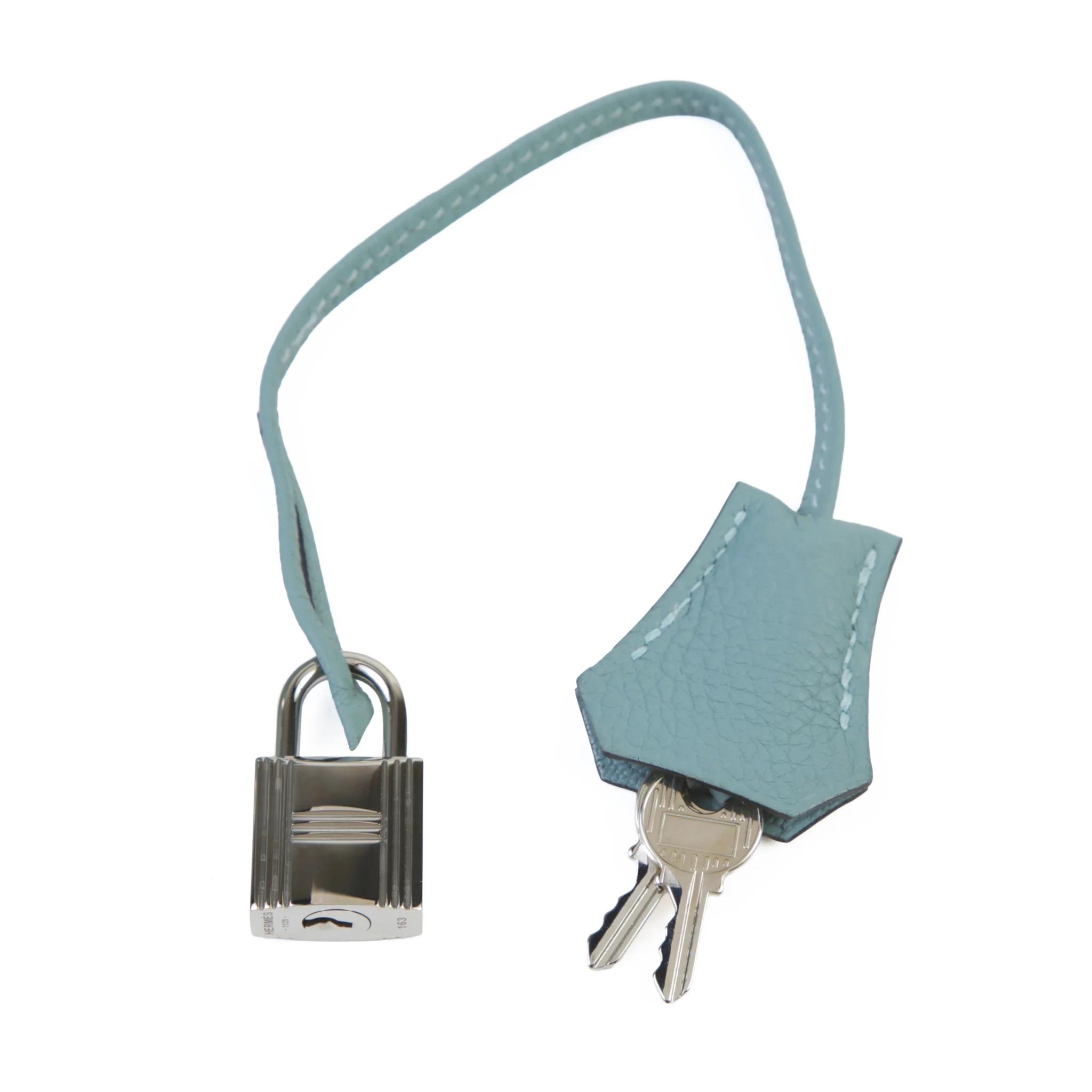 Very Good ( Rank A) HERMÈS Birkin 30 Ciel (7G) Togo Palladium hardware Y (2020) - 14