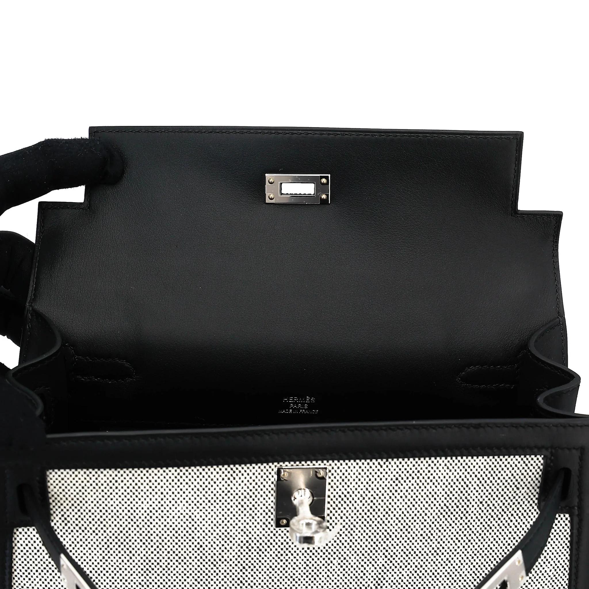 全新 HERMÈS 爱马仕 Kelly 25 外缝 89 黑色 Noir (Black) Toile H 帆布 Swift牛皮 银扣 G刻 2026年 - 12