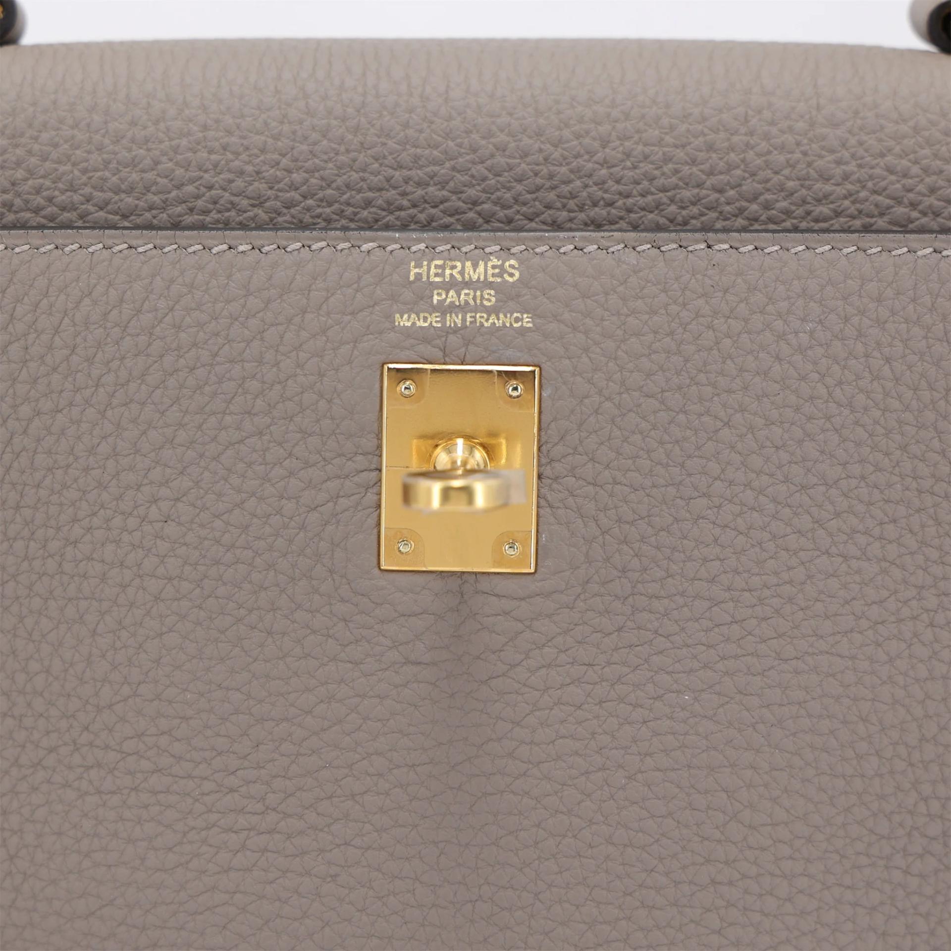 ランク SA HERMÈS エルメス ケリー25 グリアスファルト (M8) トゴ ゴールド金具 A刻印 (2017) - 10