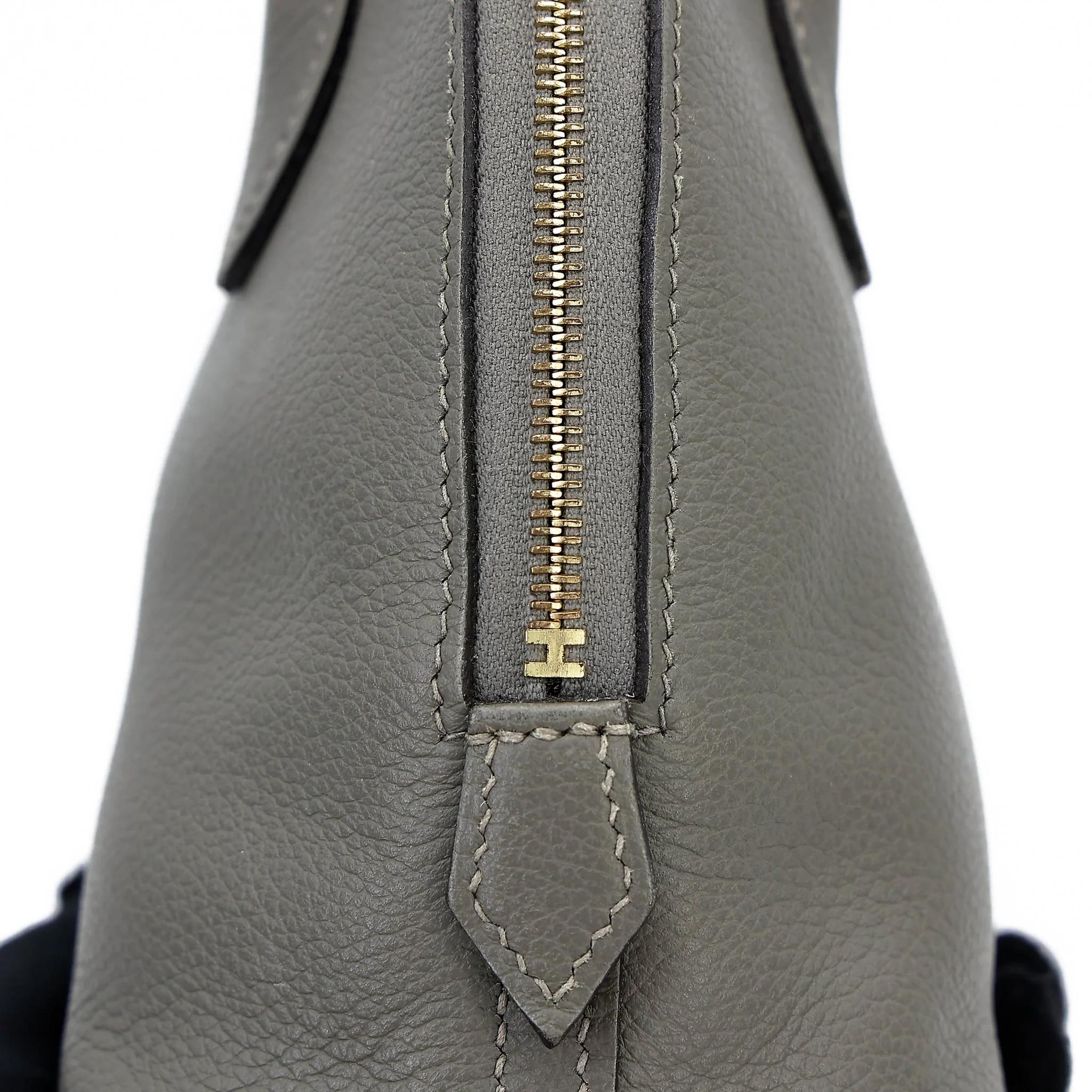 SA超美品 HERMÈS 愛馬仕 Mini Bolide 1923 0L Gris Meyer 積雨雲灰 Evercolor皮 金扣 W刻 2024年 - 27