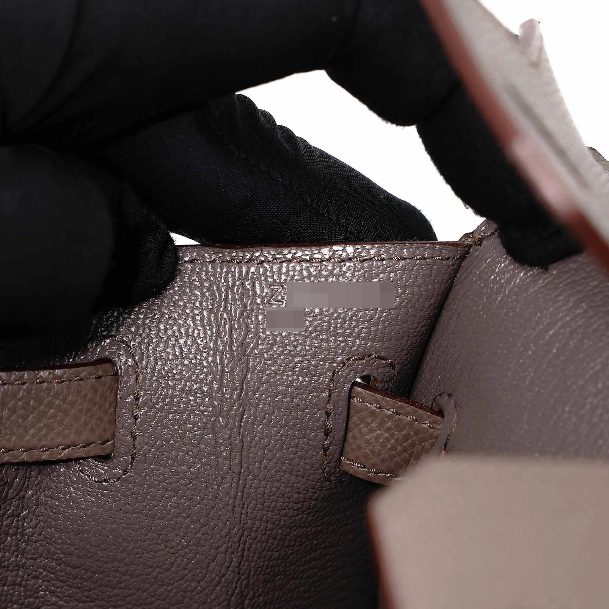 Very Good ( Rank A) HERMÈS Birkin 25 Sellier Etain (8F) Epsom Gold hardware Z (2021) - 18
