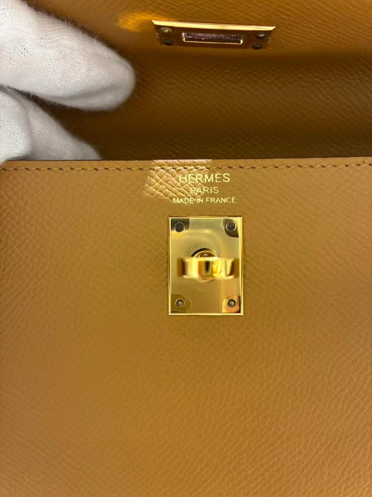 SA超美品 HERMÈS 爱马仕 Kelly 25 外缝 2S 芝麻色 Sesame Epsom牛皮 金扣 B刻 2023年 - 25