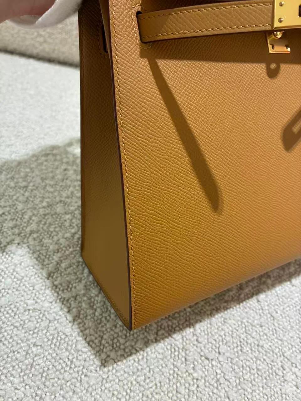 SA超美品 HERMÈS 爱马仕 Kelly 25 外缝 2S 芝麻色 Sesame Epsom牛皮 金扣 B刻 2023年 - 15