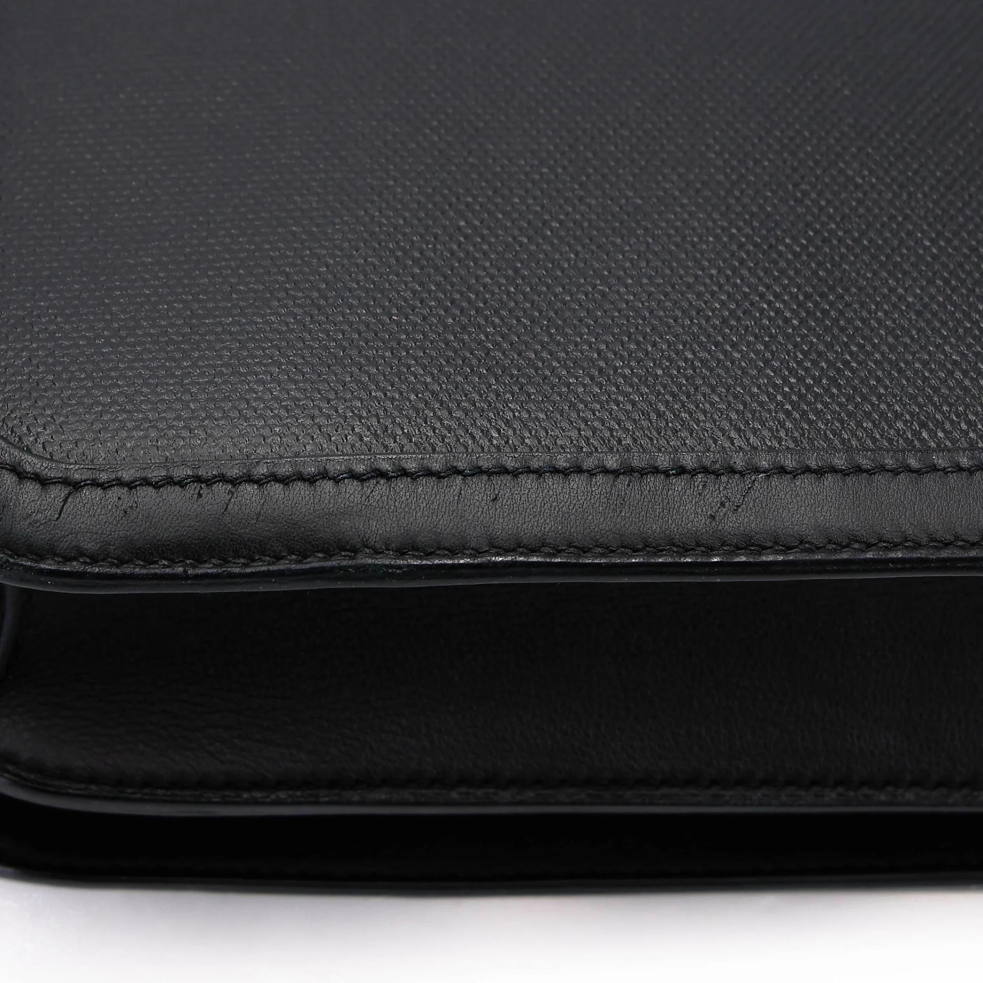 Very Good ( Rank A) HERMÈS Constance 24 Noir (89) Toile H canvas Swift Palladium hardware D (2019) - 12