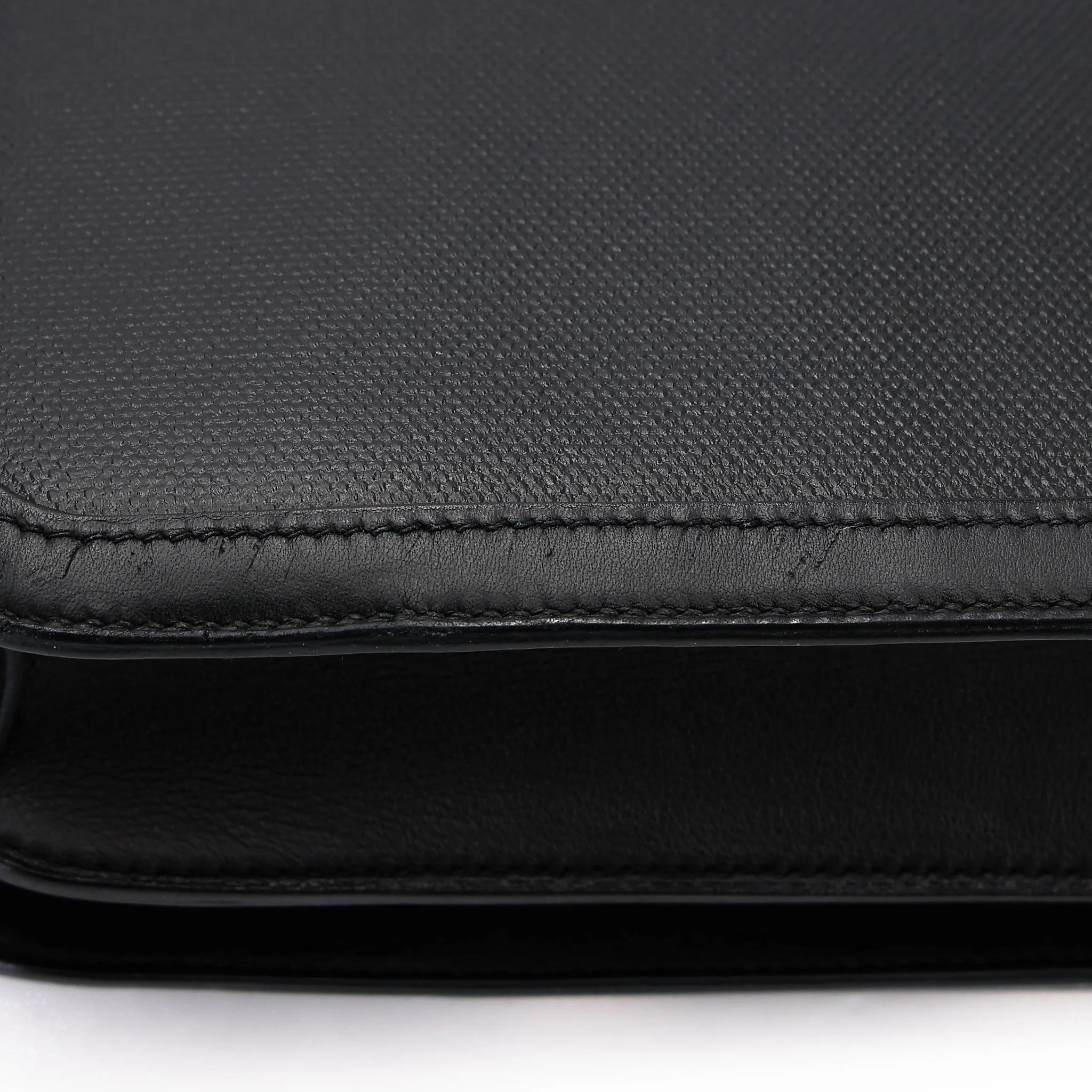 A美品 HERMÈS 愛馬仕 Constance 康康 24 89 黑色 Noir (Black) Toile H 帆布 Swift牛皮 銀扣 D刻 2019年 - 12