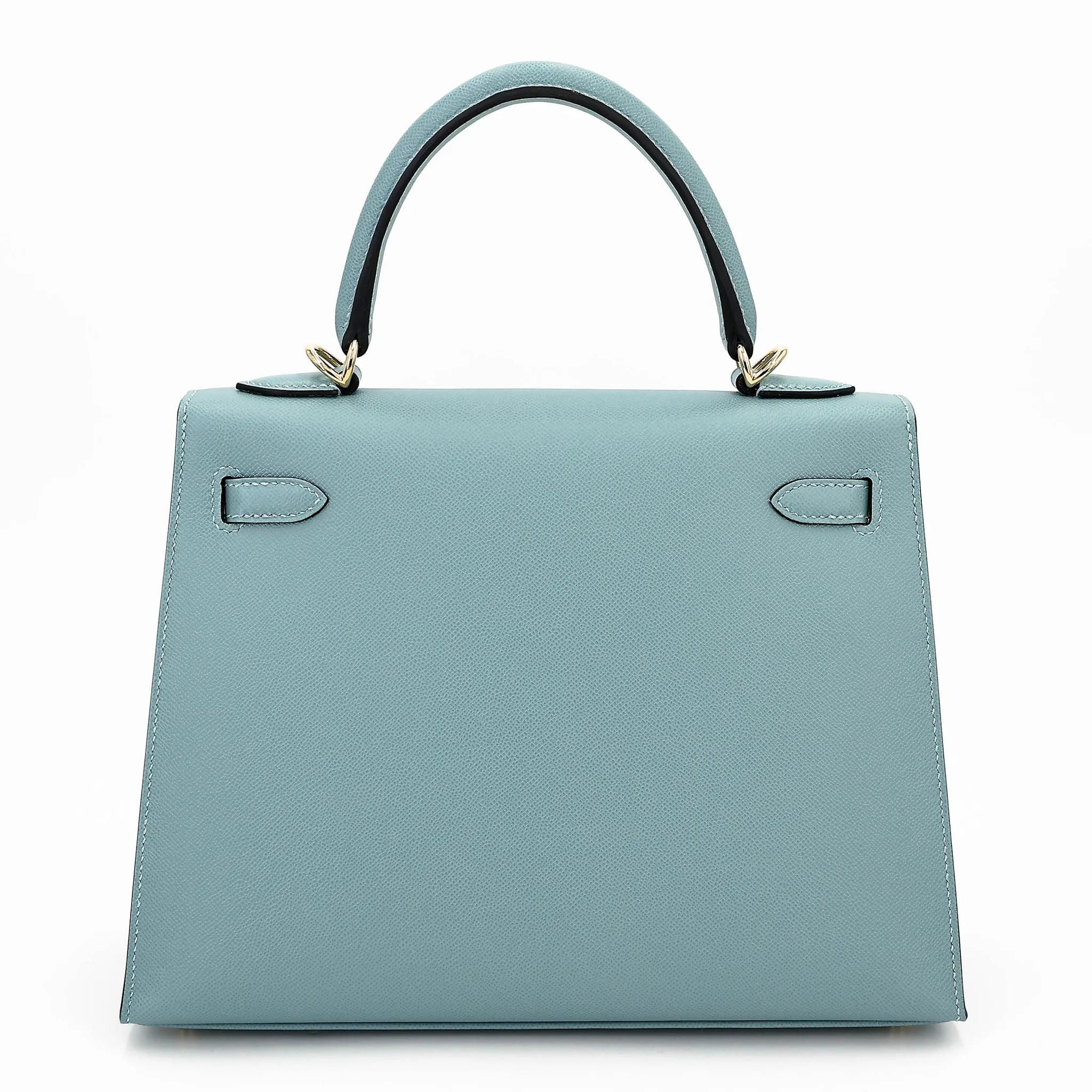 全新 HERMÈS 爱马仕 Kelly 25 外缝 7G 天青蓝 Ciel Madame皮 香槟金扣 G刻 2026年 - 2