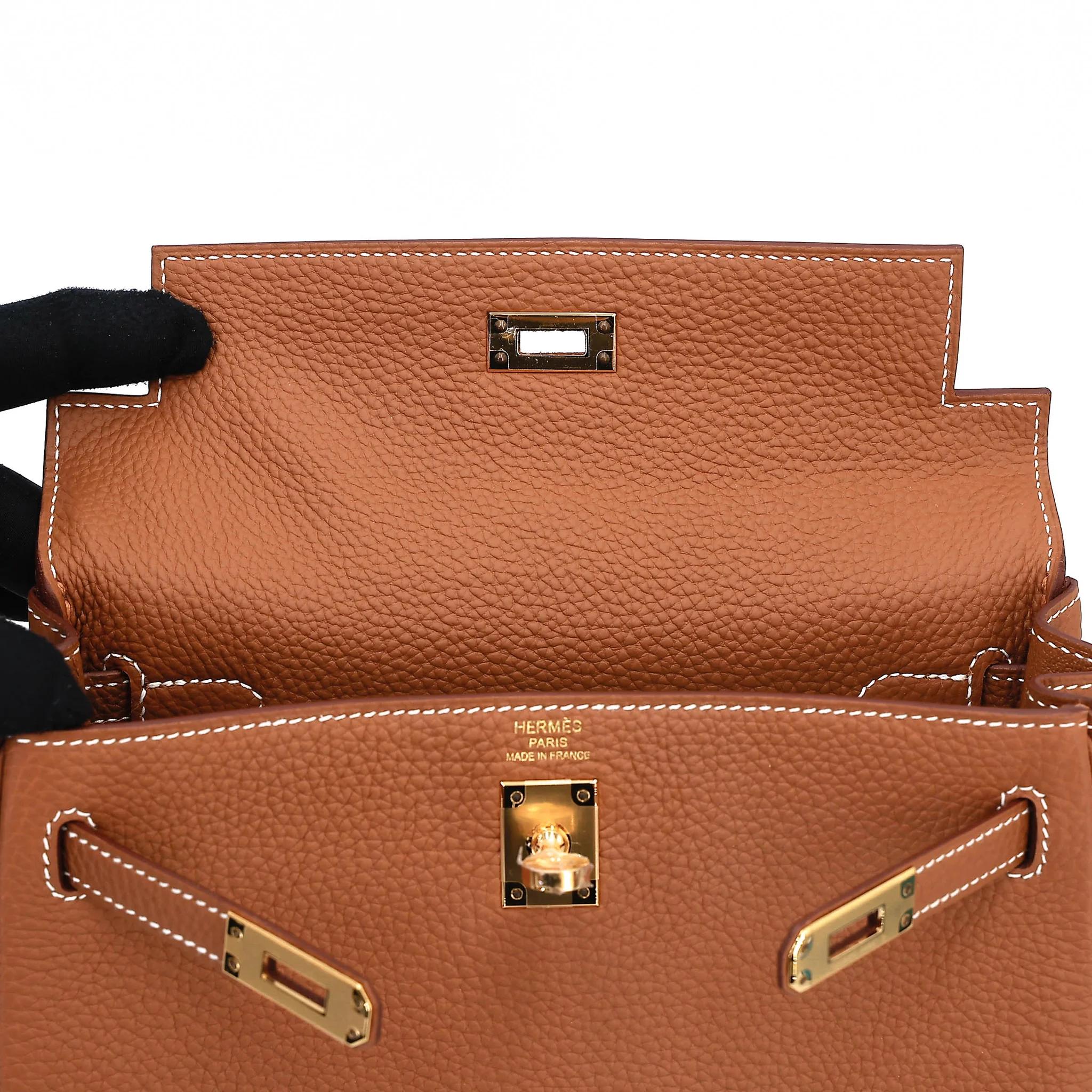 SA超美品 HERMÈS 愛馬仕 Kelly 25 37 金棕色 Gold Togo小牛皮 金扣 W刻 2024年 - 13