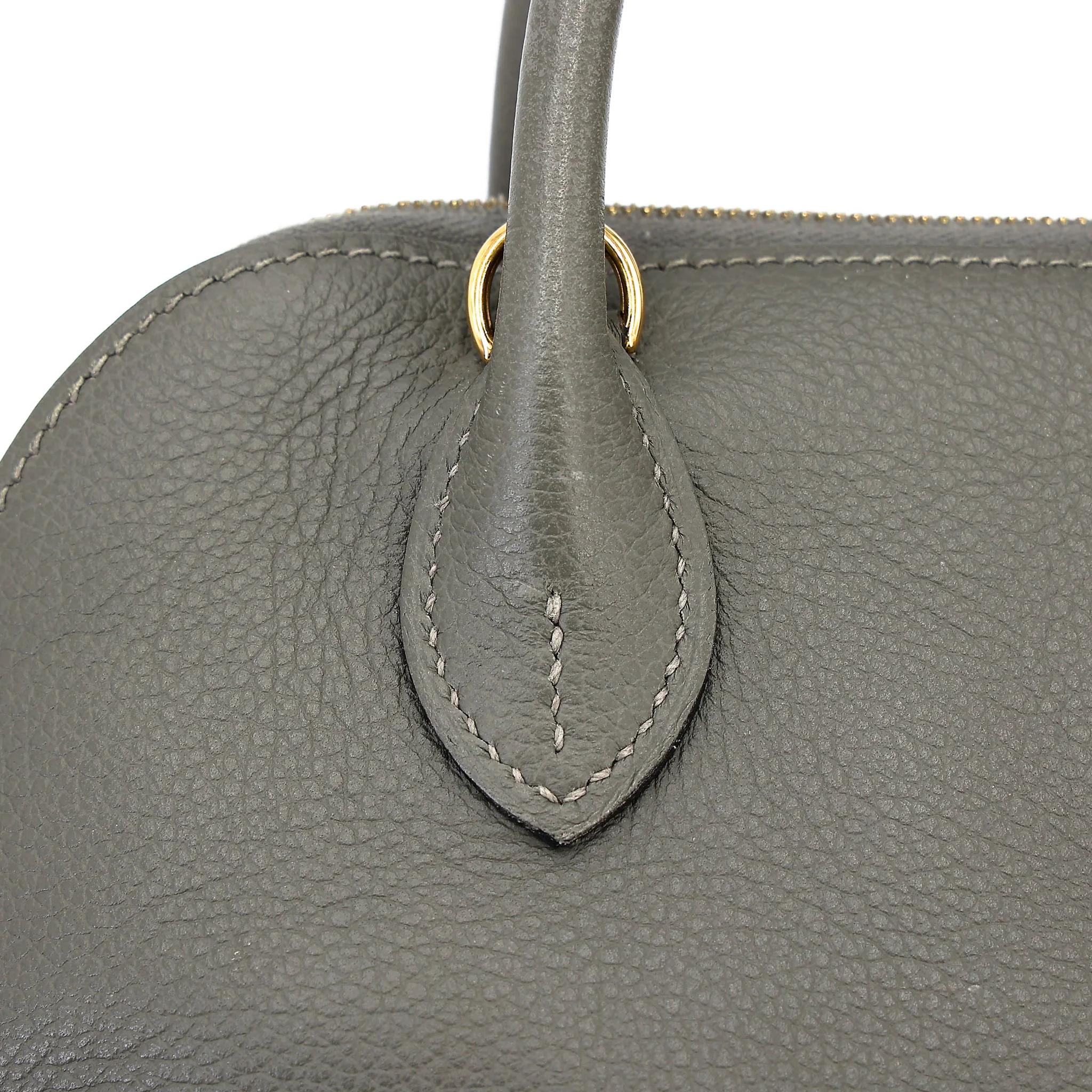 SA超美品 HERMÈS 愛馬仕 Mini Bolide 1923 0L Gris Meyer 積雨雲灰 Evercolor皮 金扣 W刻 2024年 - 13