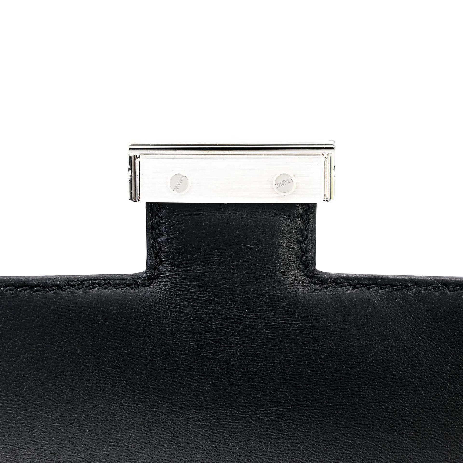 Unused ( Rank NS ) HERMÈS Constance Elan Noir (89) Epsom Palladium hardware W (2024) - 10
