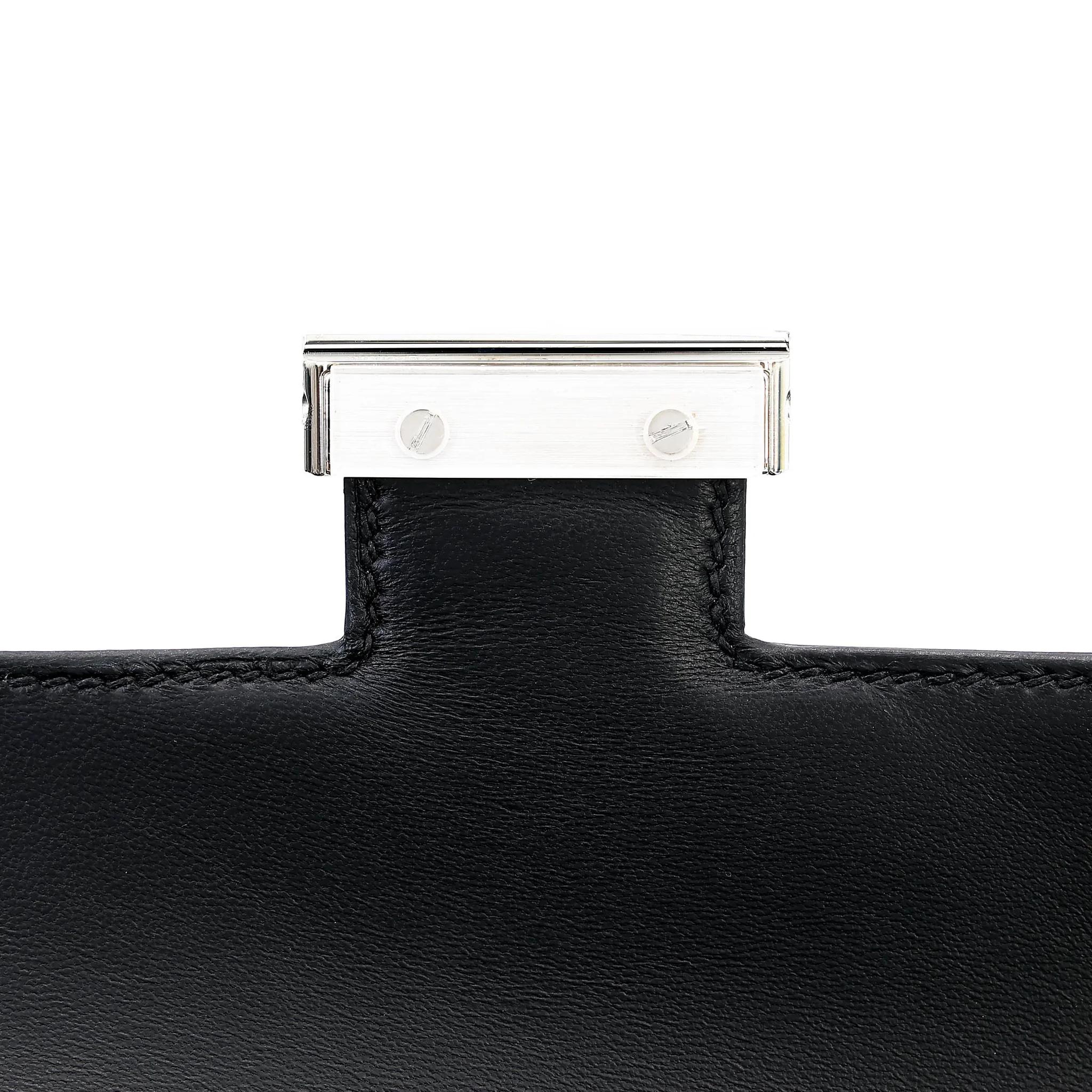 未使用保存品 HERMÈS 愛馬仕 Constance 康康 Elan 89 黑色 Noir (Black) Epsom牛皮 銀扣 W刻 2024年 - 10