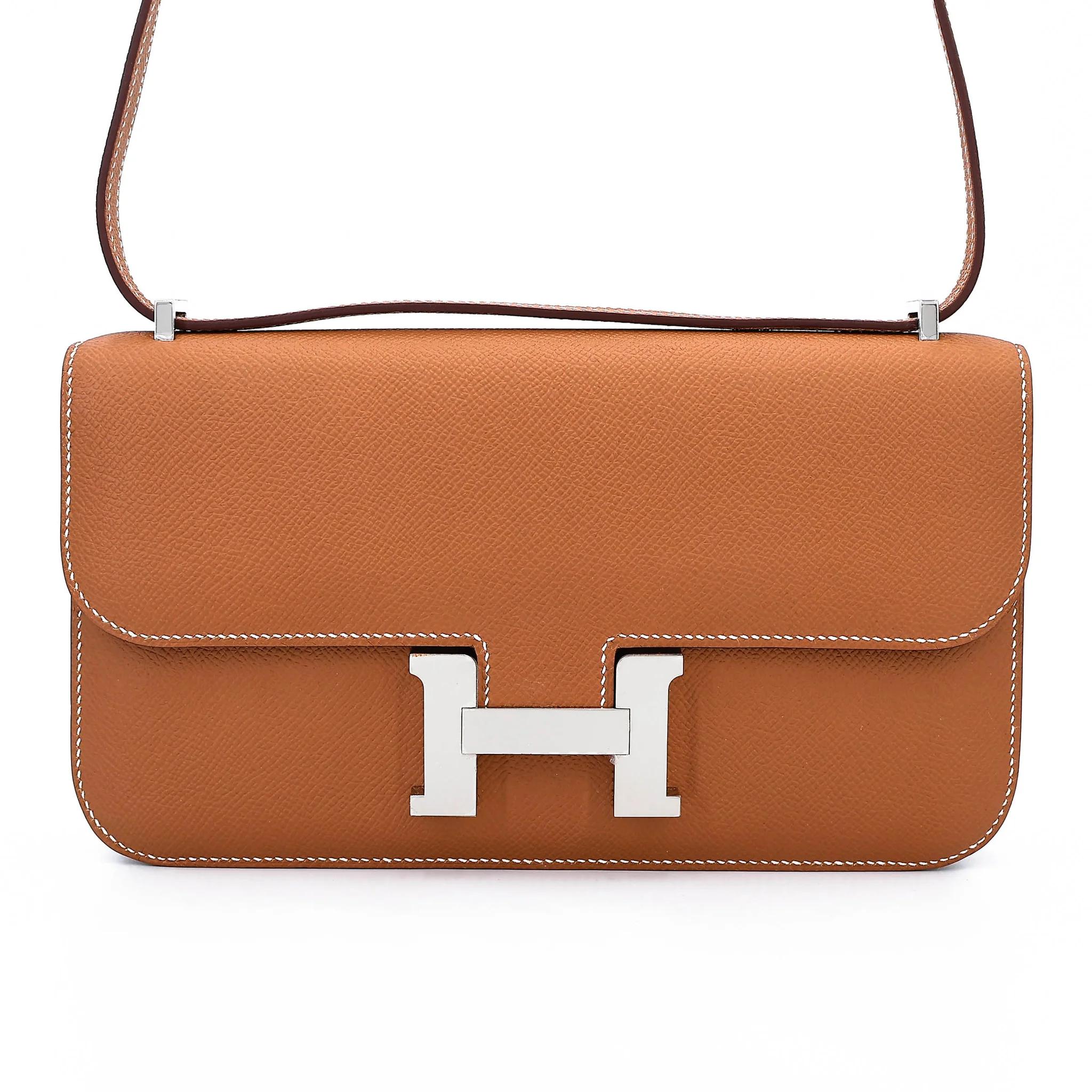 未使用保存品 HERMÈS 愛馬仕 Constance 康康 Elan 37 金棕色 Gold Epsom牛皮 銀扣 W刻 2024年 - 1