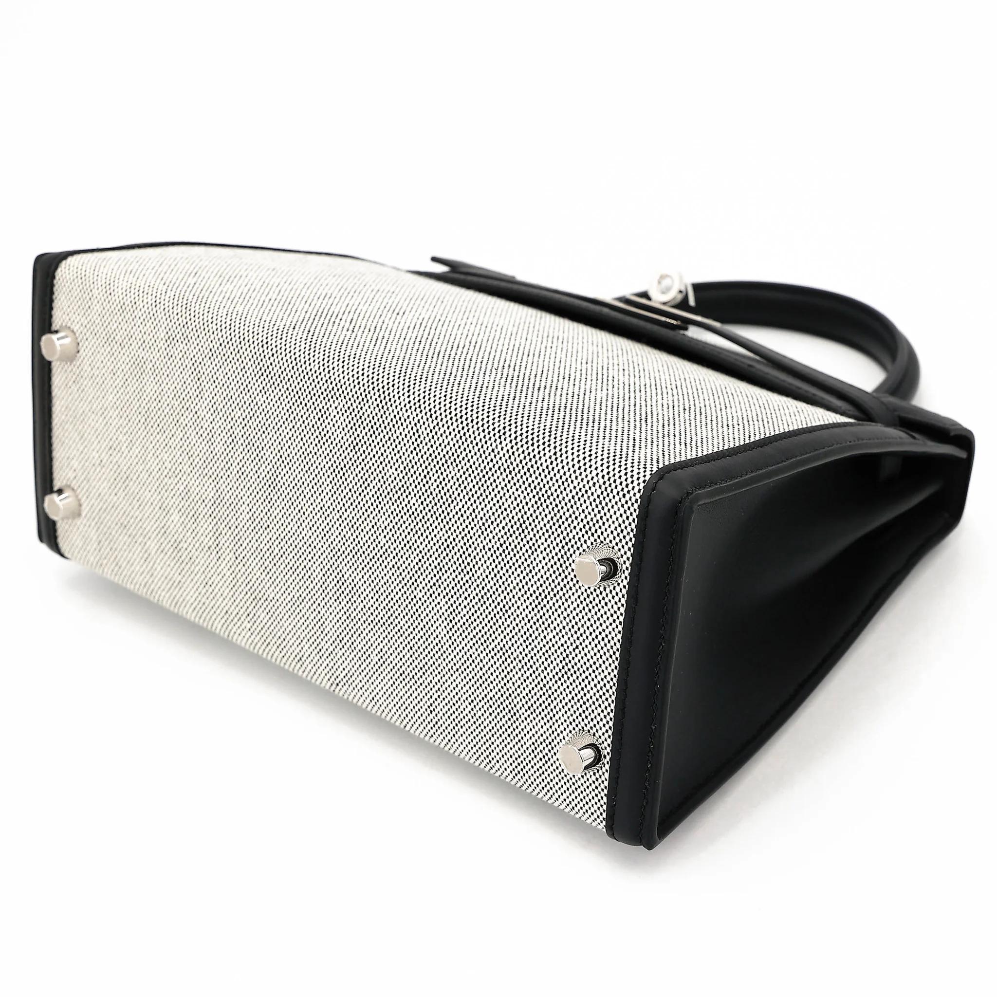 全新 HERMÈS 爱马仕 Kelly 25 外缝 89 黑色 Noir (Black) Toile H 帆布 Swift牛皮 银扣 G刻 2026年 - 4