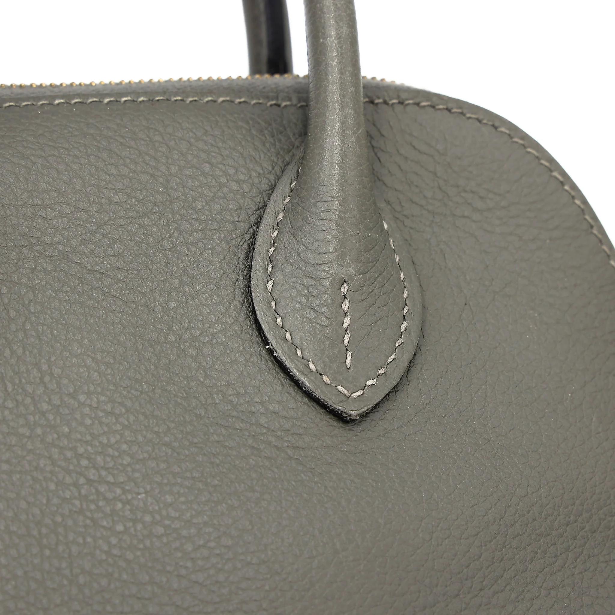 SA超美品 HERMÈS 愛馬仕 Mini Bolide 1923 0L Gris Meyer 積雨雲灰 Evercolor皮 金扣 W刻 2024年 - 14