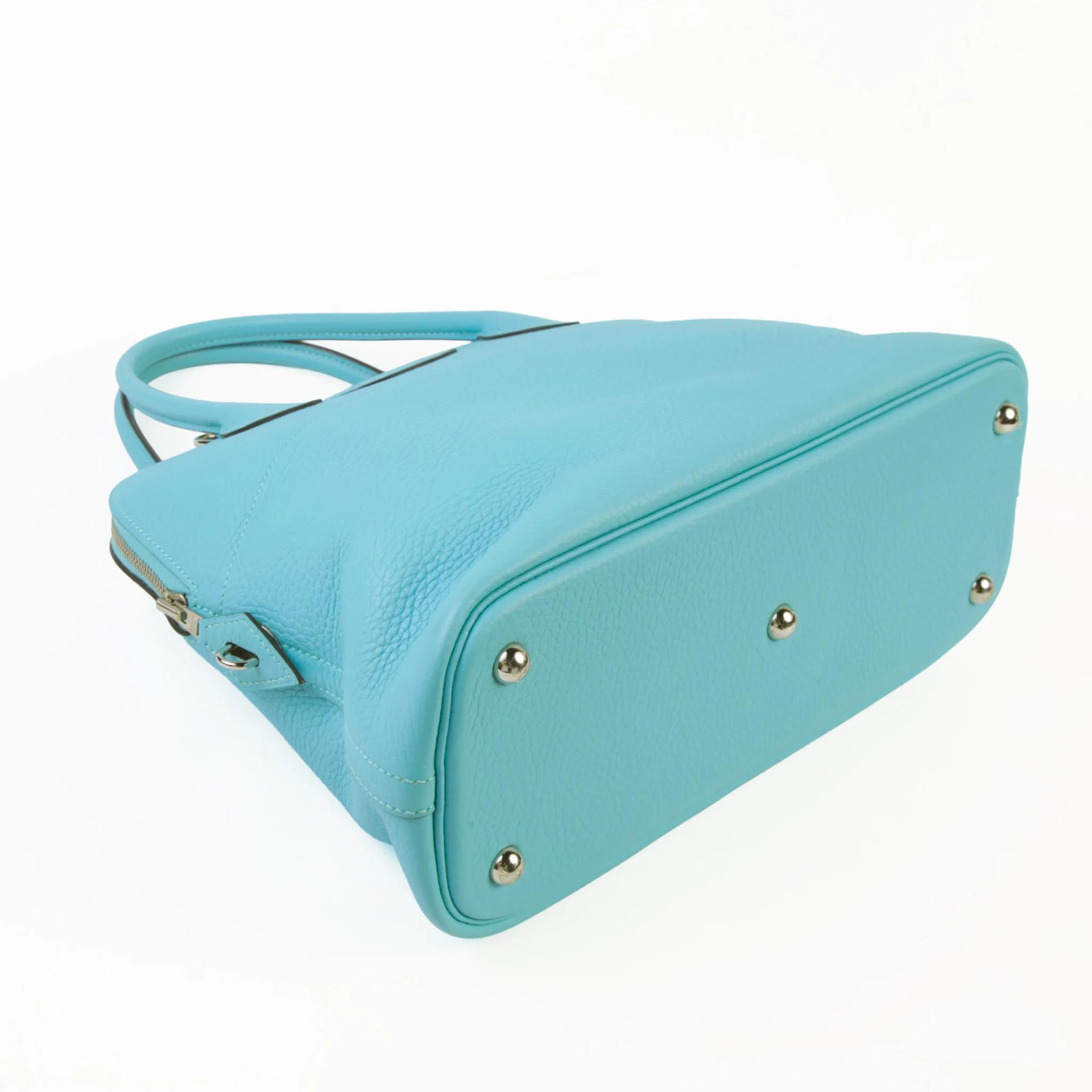 A美品 HERMÈS 愛馬仕 Bolide 31 3P 馬卡龍藍 Bleu Atoll Clemence小牛皮 銀扣 T刻 2015年 - 4