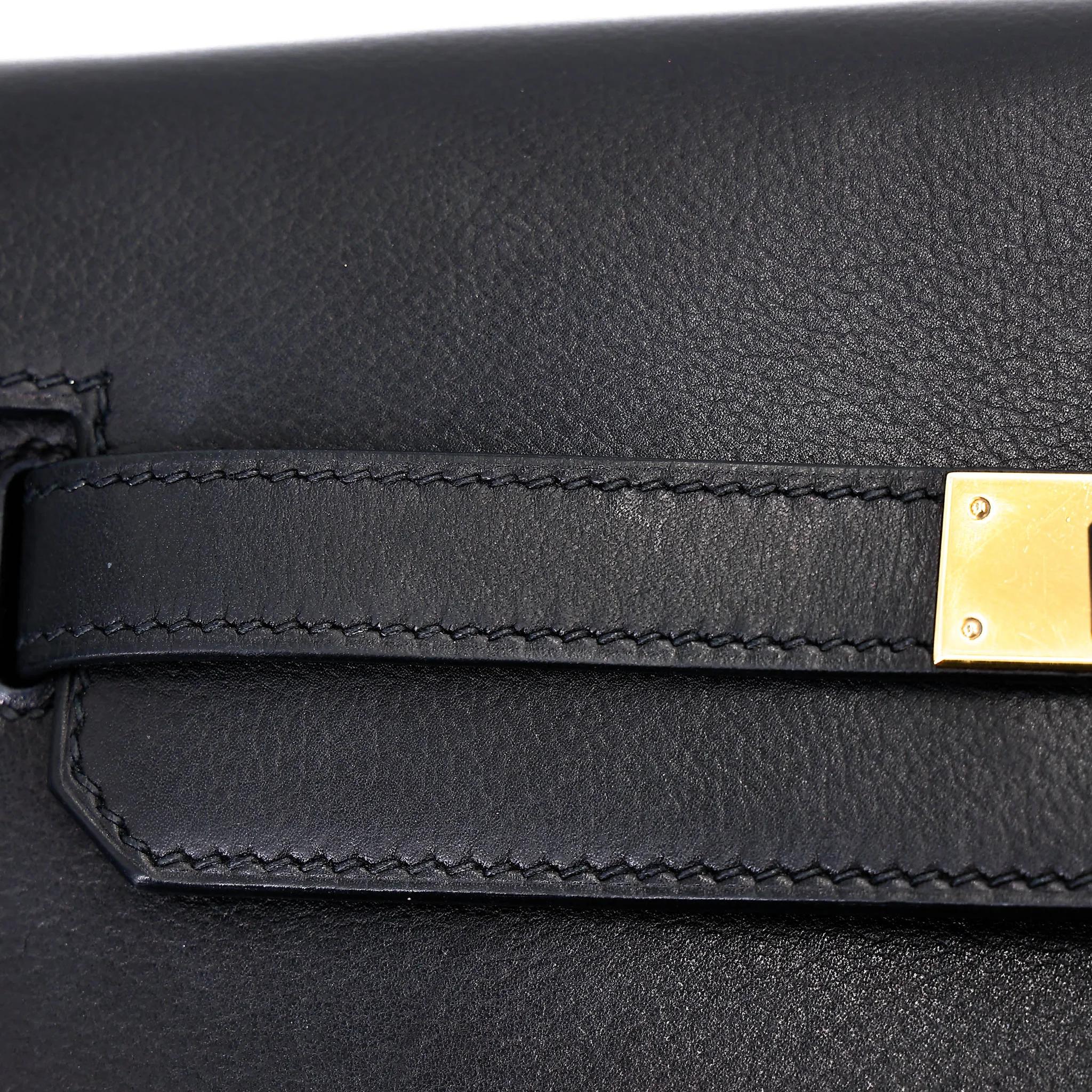 中古AB HERMÈS 愛馬仕 Kelly depeches 25 公文包 89 黑色 Noir (Black) Evergrain皮 金扣 Y刻 2020年 - 11