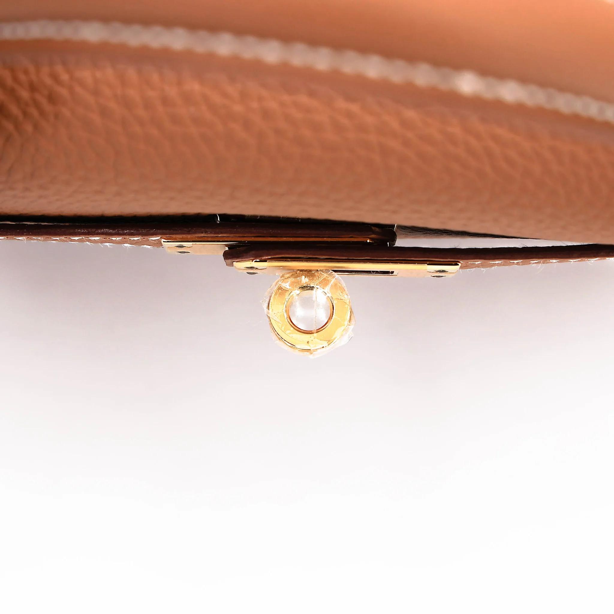 SA超美品 HERMÈS 愛馬仕 Kelly 25 37 金棕色 Gold Togo小牛皮 金扣 W刻 2024年 - 10