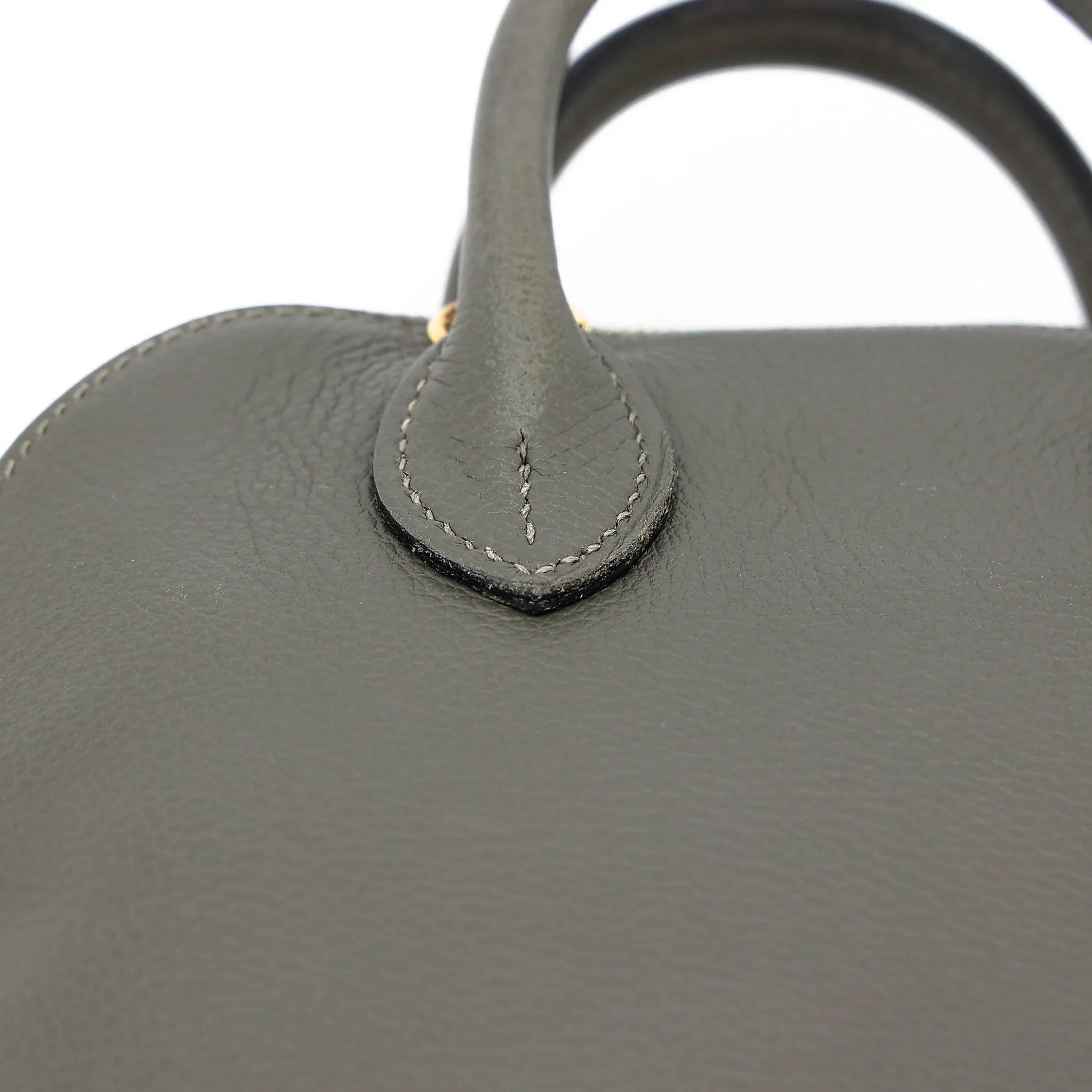 SA超美品 HERMÈS 愛馬仕 Mini Bolide 1923 0L Gris Meyer 積雨雲灰 Evercolor皮 金扣 W刻 2024年 - 15