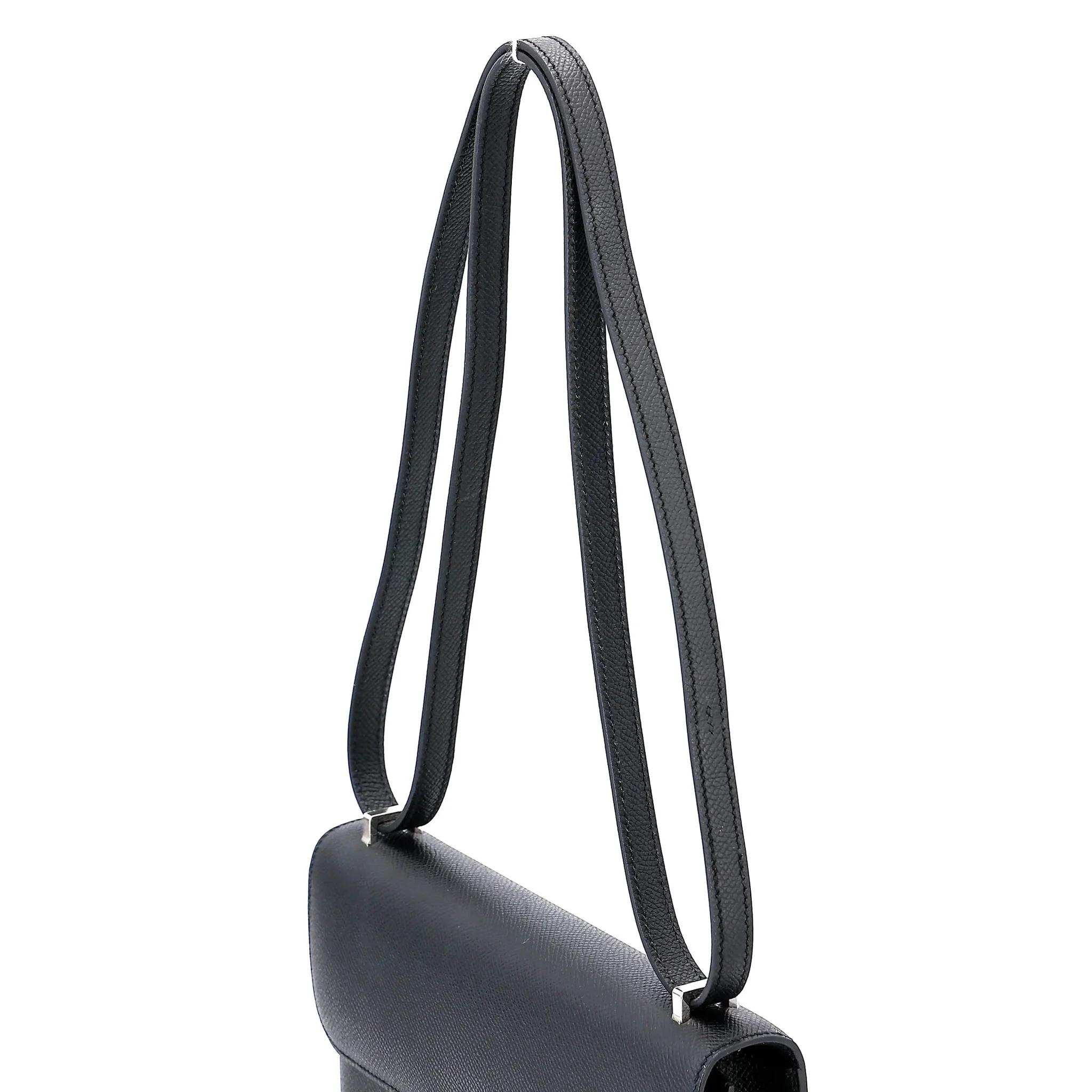 未使用保存品 HERMÈS 愛馬仕 Constance 康康 Elan 89 黑色 Noir (Black) Epsom牛皮 銀扣 W刻 2024年 - 3