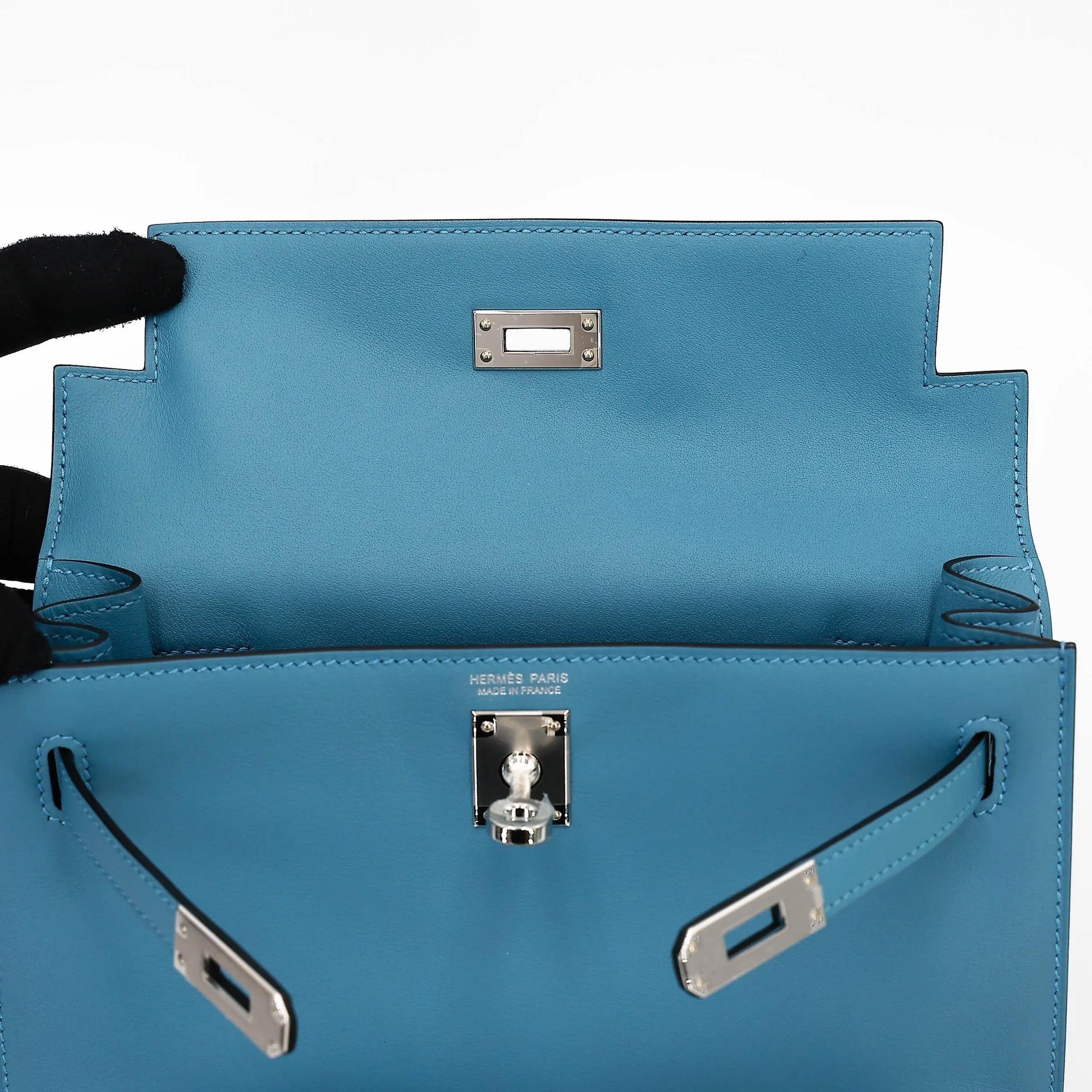 Unused ( Rank NS ) HERMÈS Limited Edition Kelly Danse Anate New Bleu Jean (D2) Swift Palladium hardware B (2023) - 16