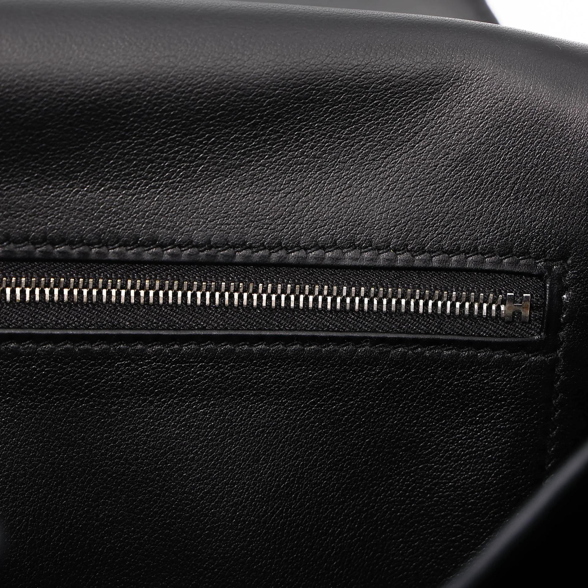 Very Good ( Rank A) HERMÈS Constance 24 Noir (89) Toile H canvas Swift Palladium hardware D (2019) - 25