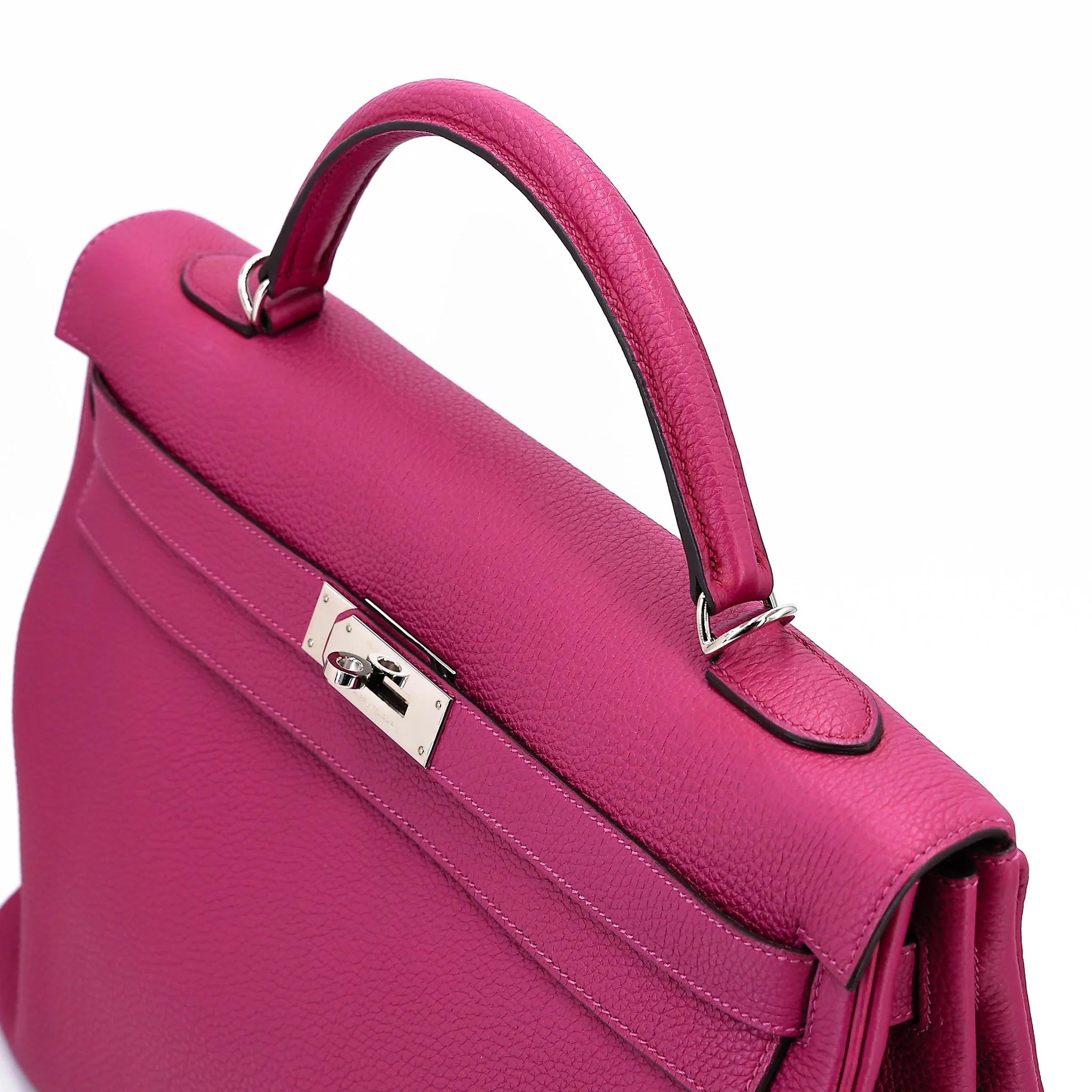 A美品 HERMÈS 愛馬仕 Kelly 40 K5 托斯卡紫 Tosca Togo小牛皮 銀扣 □P刻 2012年 - 3