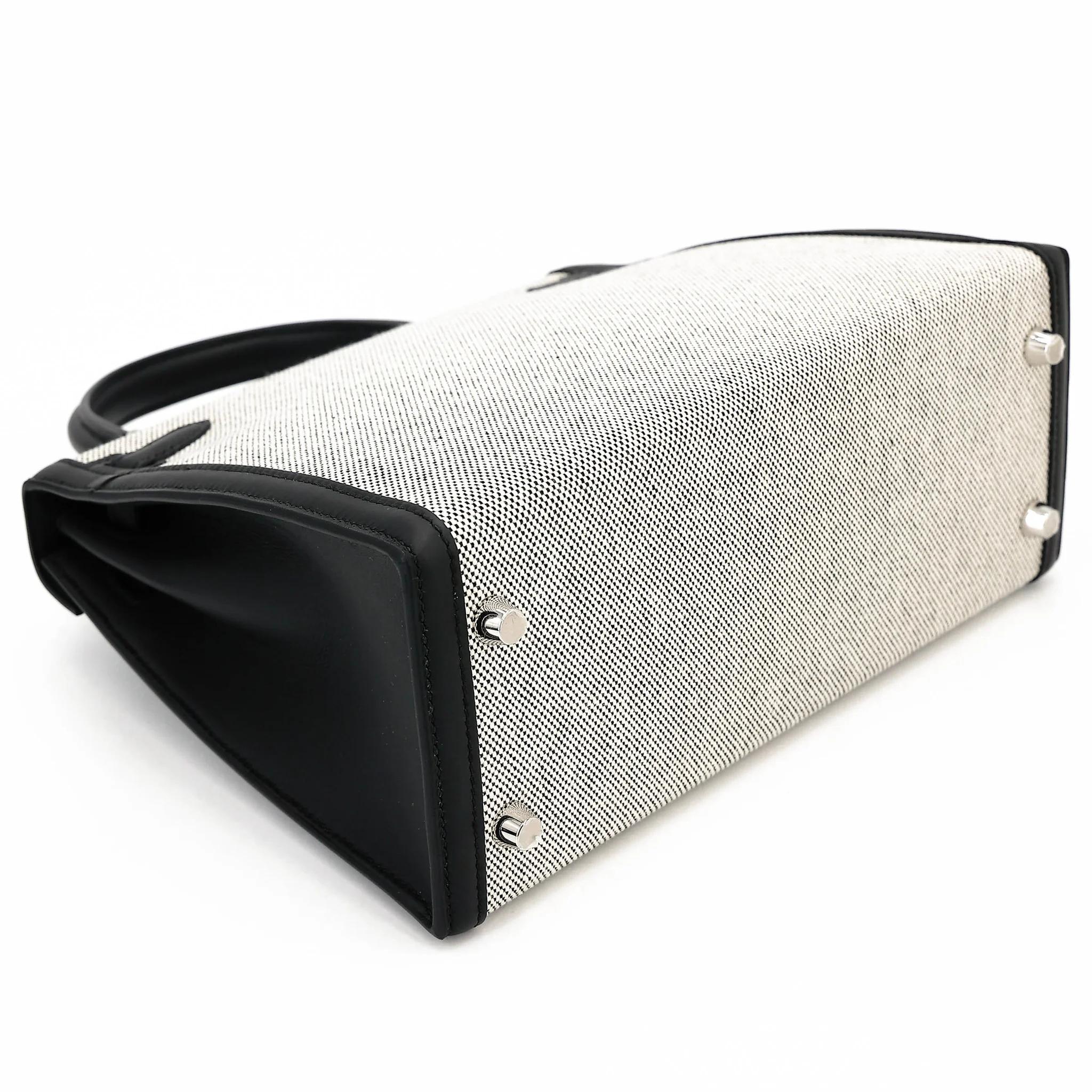 全新 HERMÈS 爱马仕 Kelly 25 外缝 89 黑色 Noir (Black) Toile H 帆布 Swift牛皮 银扣 G刻 2026年 - 7