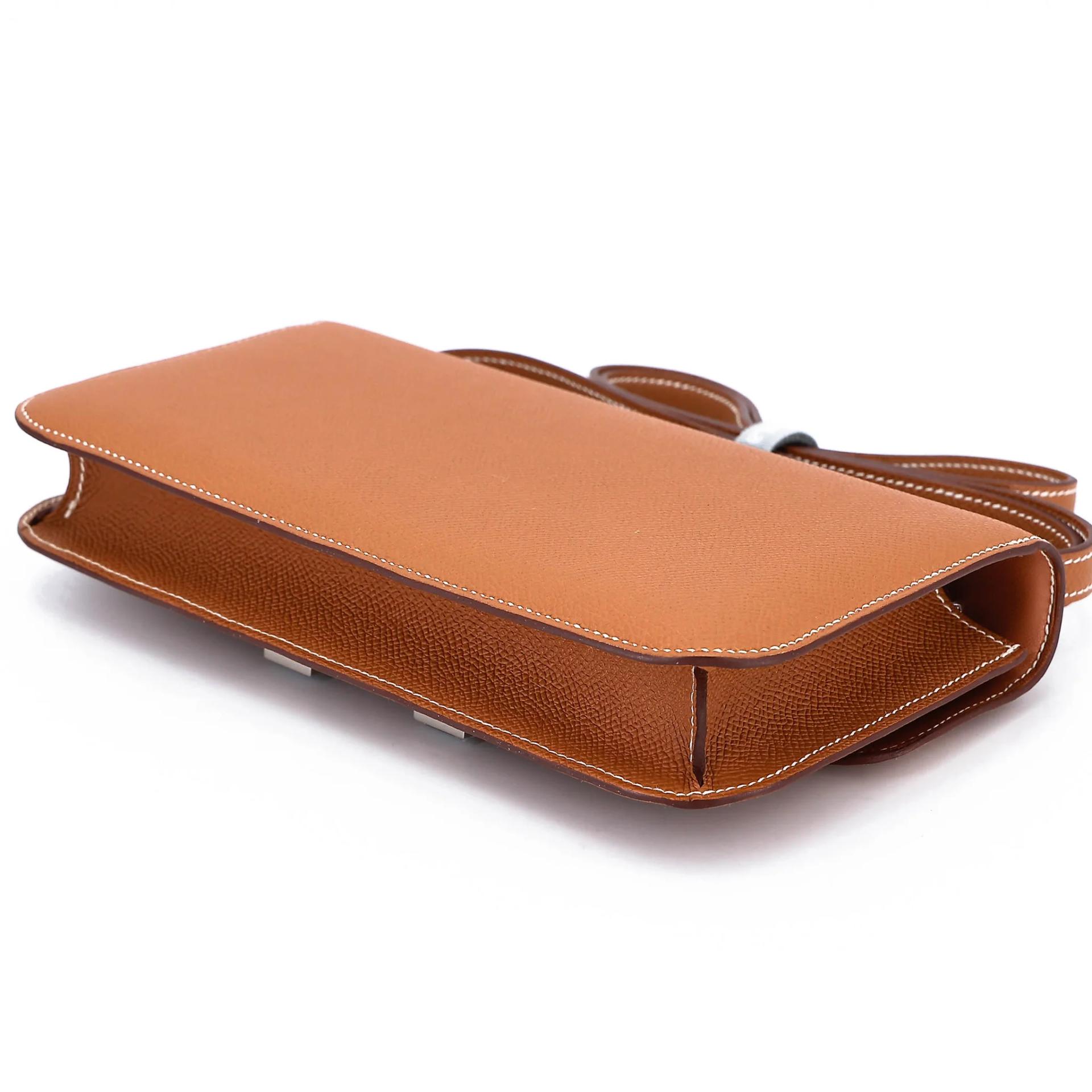 未使用保存品 HERMÈS 爱马仕 Constance 康康 Elan 37 金棕色 Gold Epsom牛皮 银扣 W刻 2024年 - 6