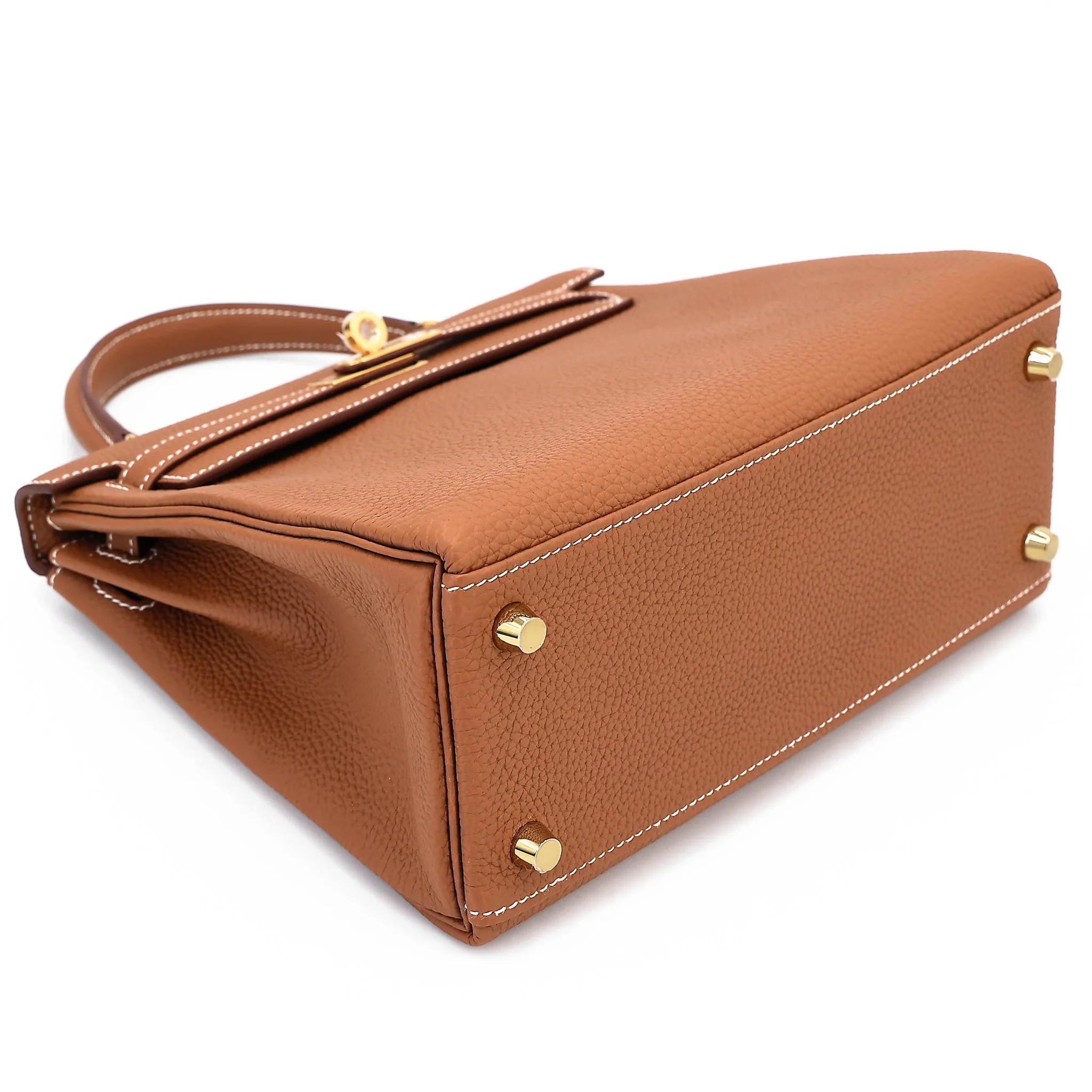 SA超美品 HERMÈS 愛馬仕 Kelly 25 37 金棕色 Gold Togo小牛皮 金扣 W刻 2024年 - 5