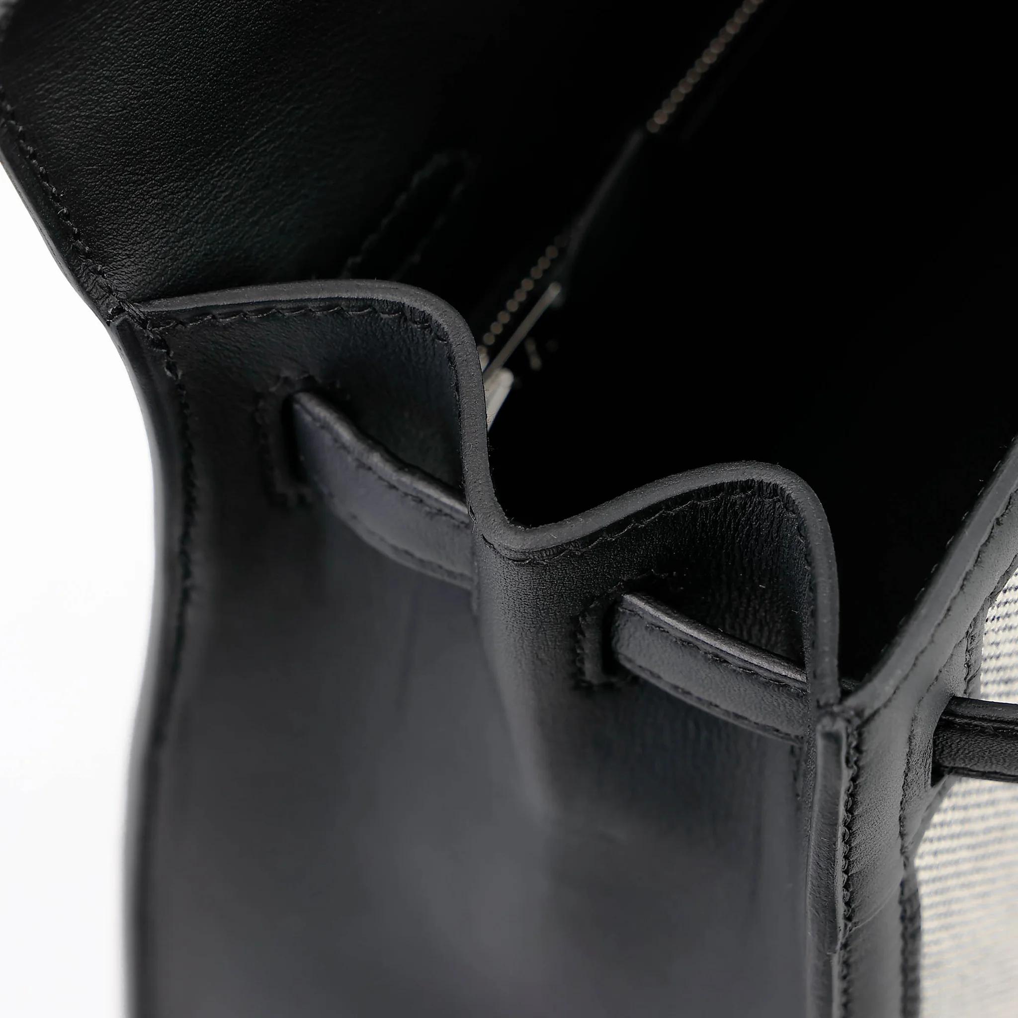 全新 HERMÈS 爱马仕 Kelly 25 外缝 89 黑色 Noir (Black) Toile H 帆布 Swift牛皮 银扣 G刻 2026年 - 18