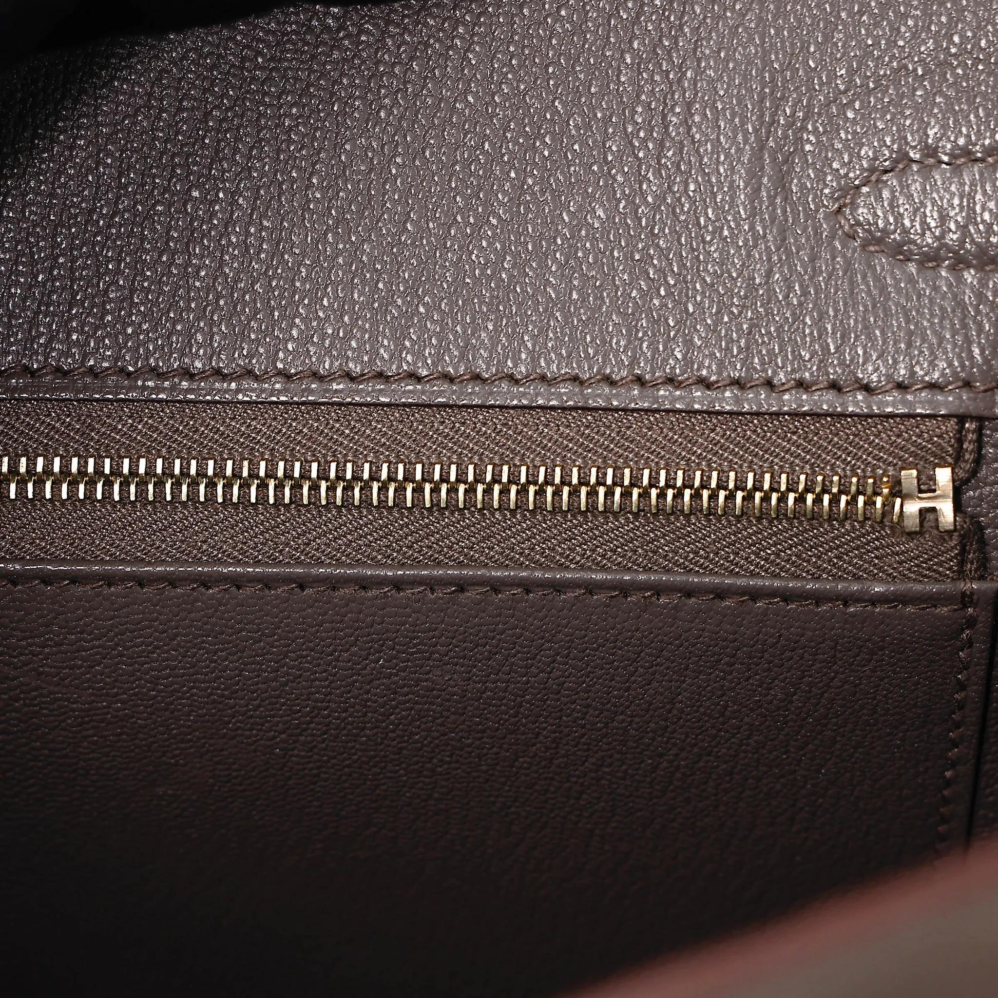 Very Good ( Rank A) HERMÈS Birkin 25 Sellier Etain (8F) Epsom Gold hardware Z (2021) - 17
