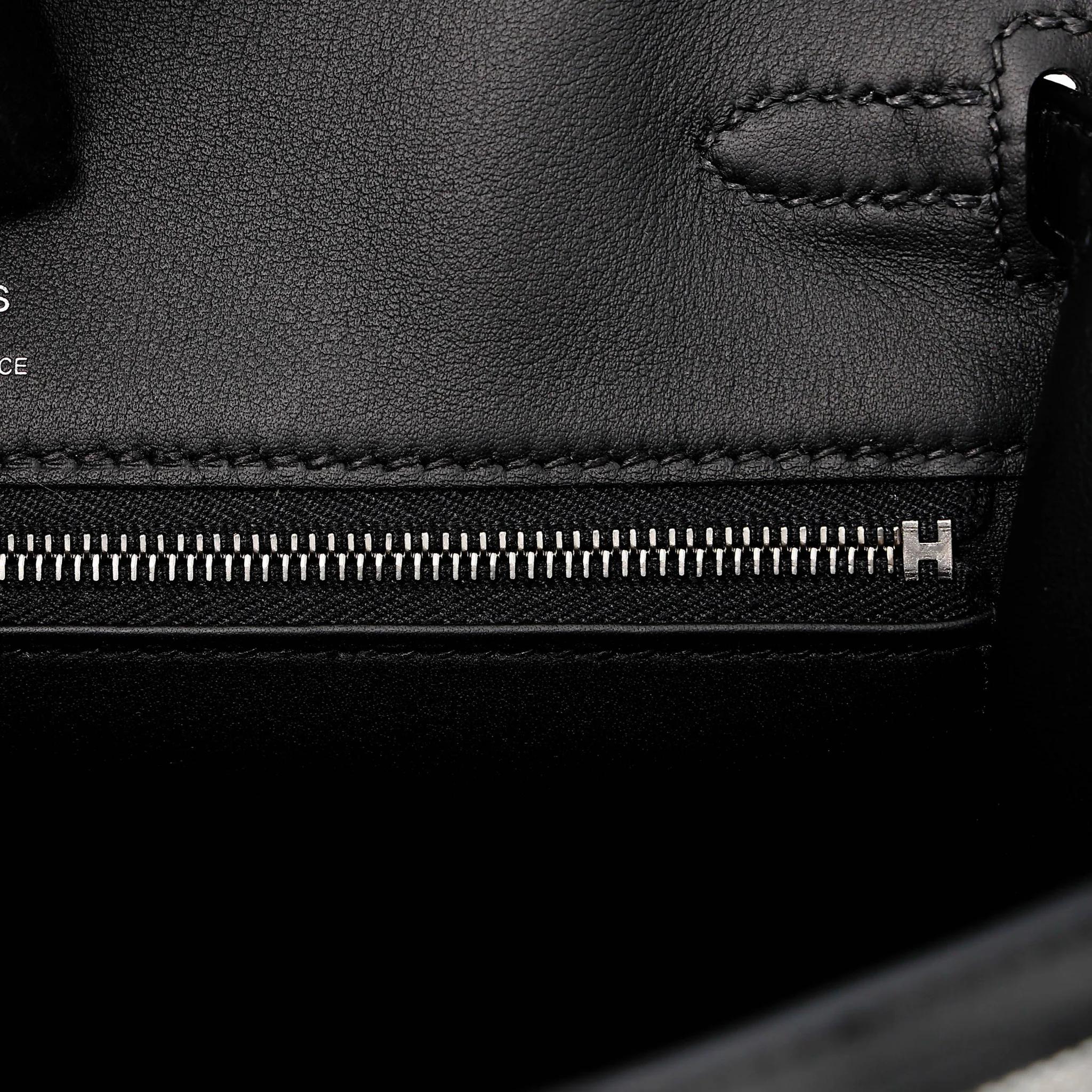 全新 HERMÈS 爱马仕 Kelly 25 外缝 89 黑色 Noir (Black) Toile H 帆布 Swift牛皮 银扣 G刻 2026年 - 15