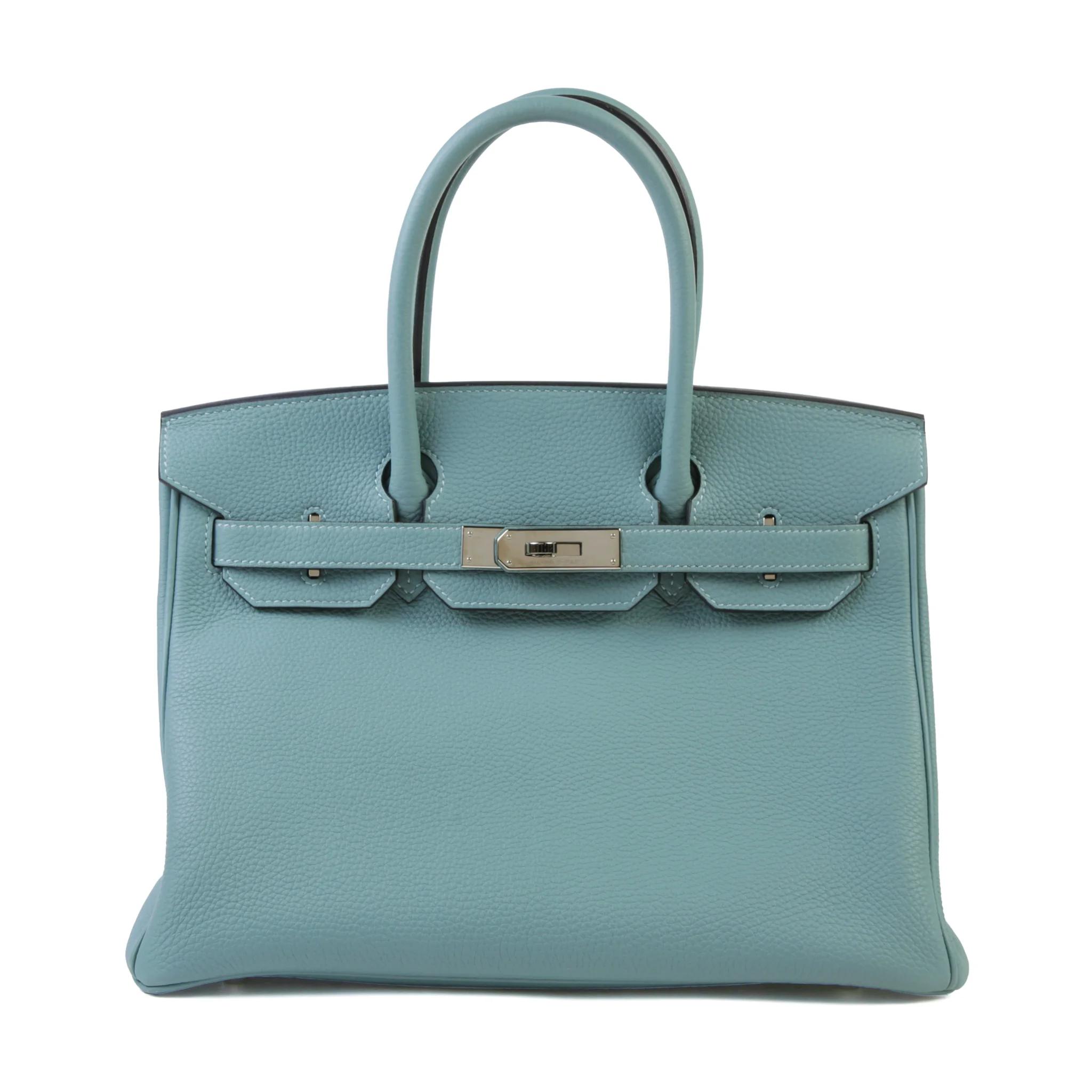 Very Good ( Rank A) HERMÈS Birkin 30 Ciel (7G) Togo Palladium hardware Y (2020) - 1