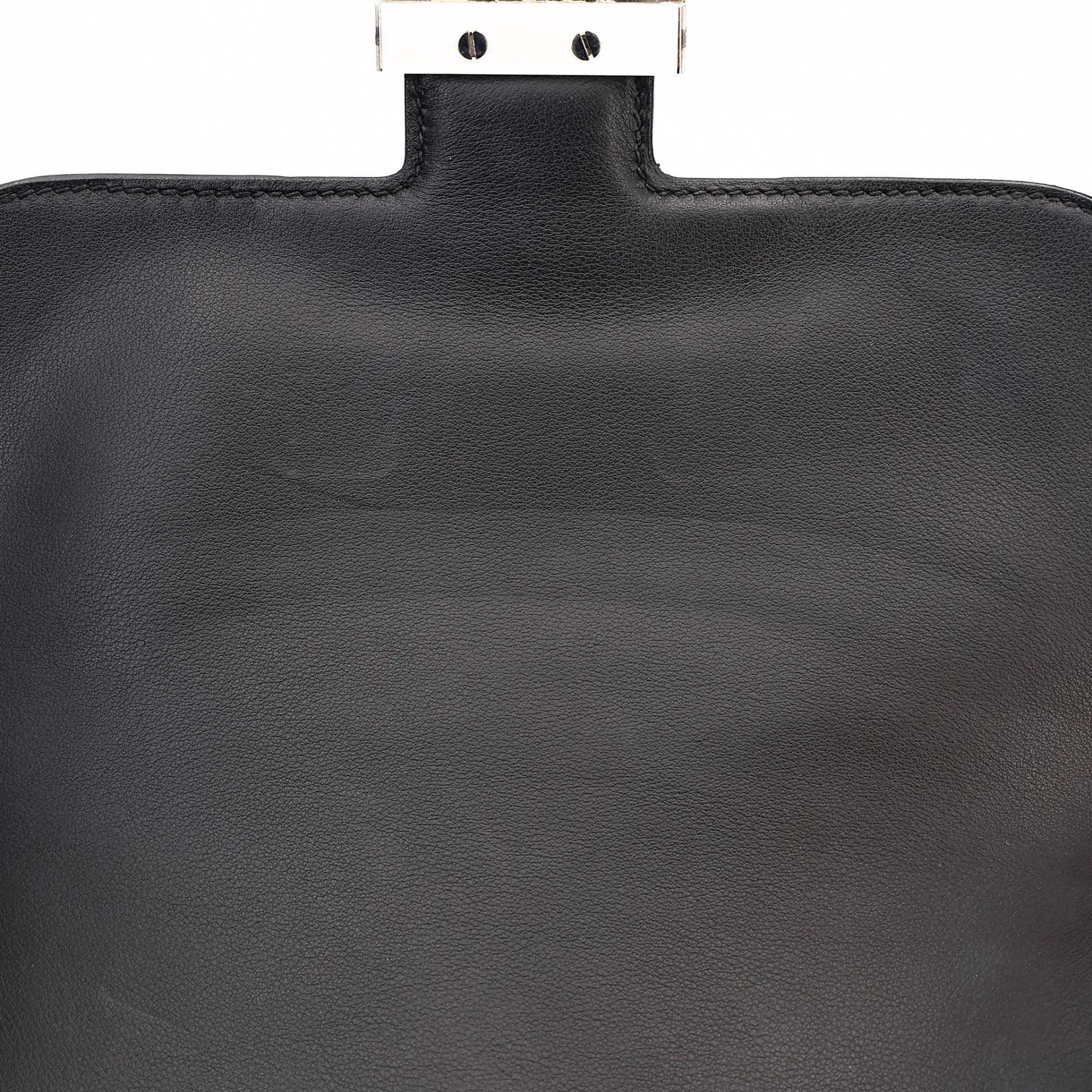Very Good ( Rank A) HERMÈS Constance 24 Noir (89) Toile H canvas Swift Palladium hardware D (2019) - 21