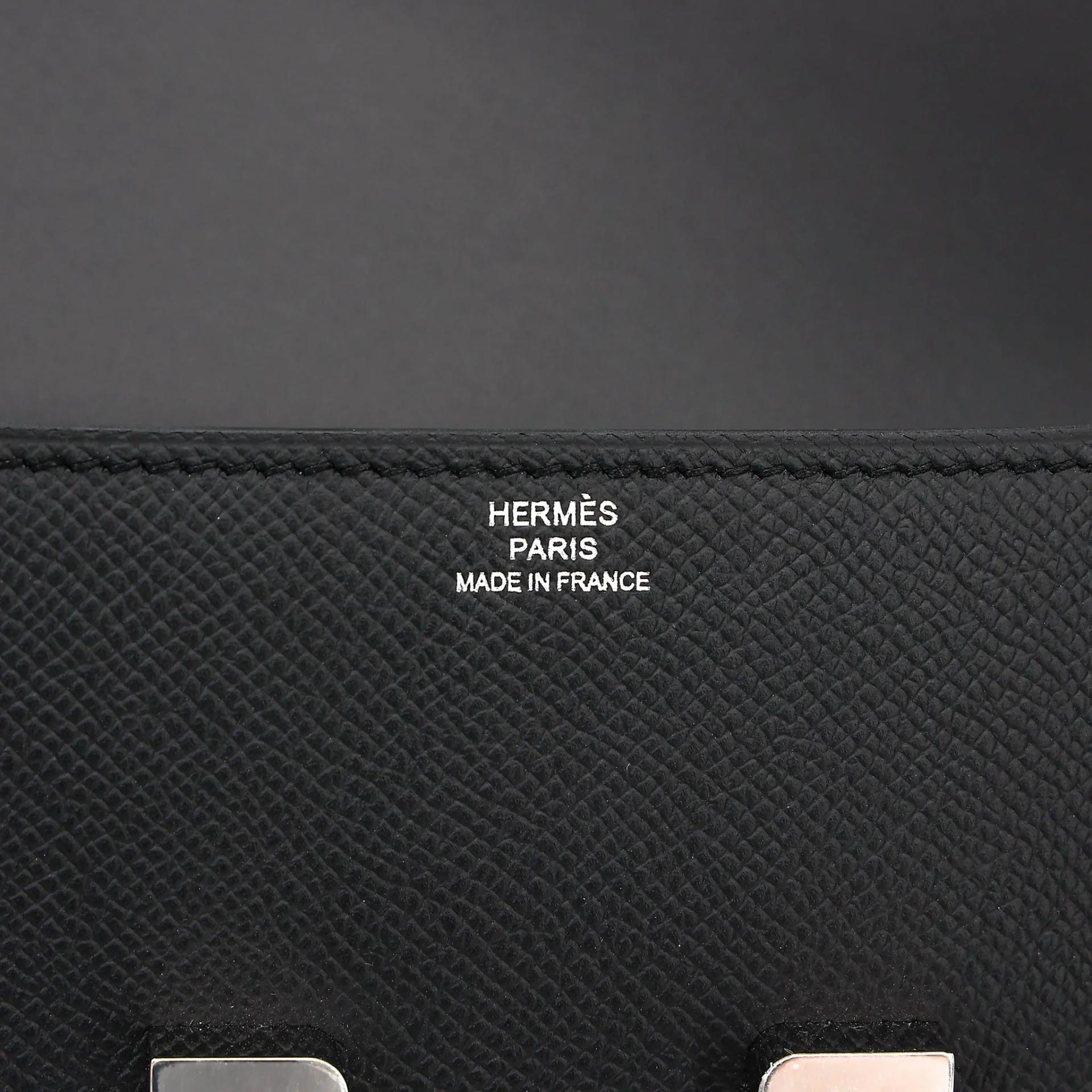 Unused ( Rank NS ) HERMÈS Constance Elan Noir (89) Epsom Palladium hardware W (2024) - 12