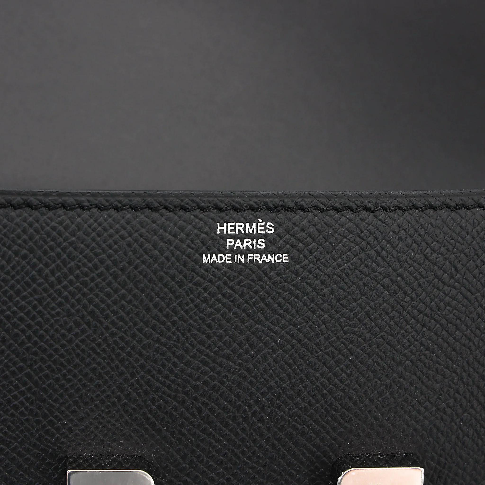 未使用保存品 HERMÈS 愛馬仕 Constance 康康 Elan 89 黑色 Noir (Black) Epsom牛皮 銀扣 W刻 2024年 - 12