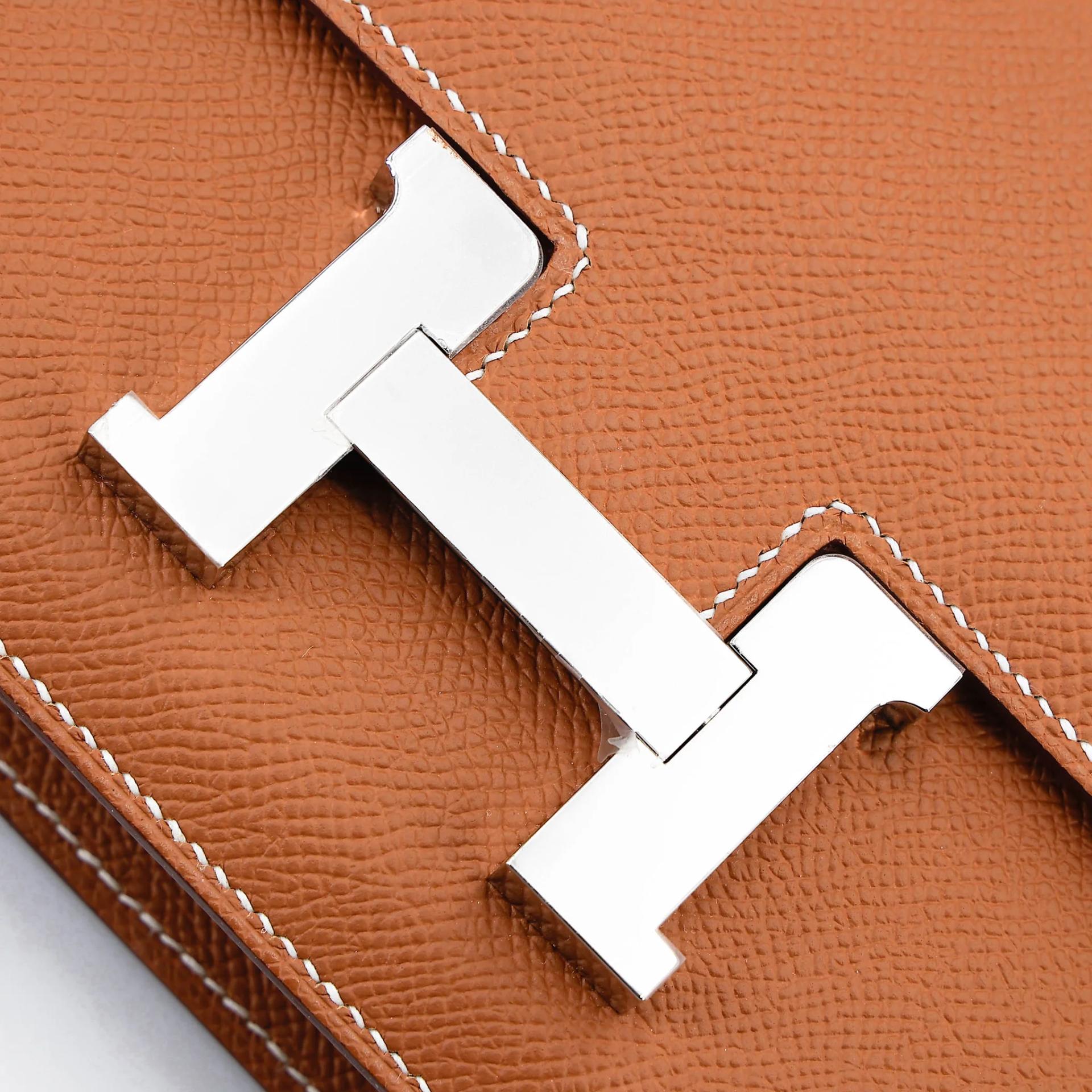 未使用保存品 HERMÈS 爱马仕 Constance 康康 Elan 37 金棕色 Gold Epsom牛皮 银扣 W刻 2024年 - 8