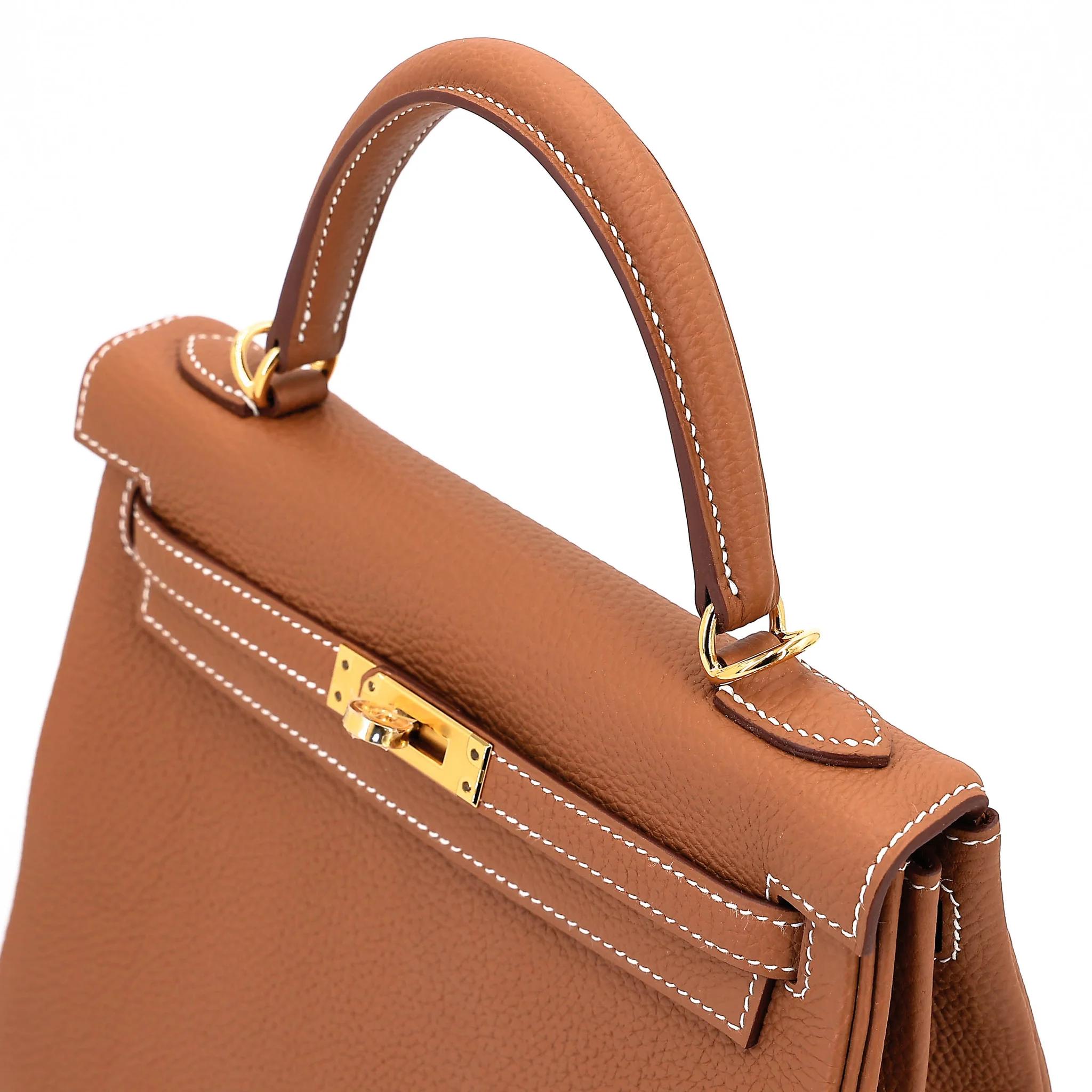 SA超美品 HERMÈS 愛馬仕 Kelly 25 37 金棕色 Gold Togo小牛皮 金扣 W刻 2024年 - 3
