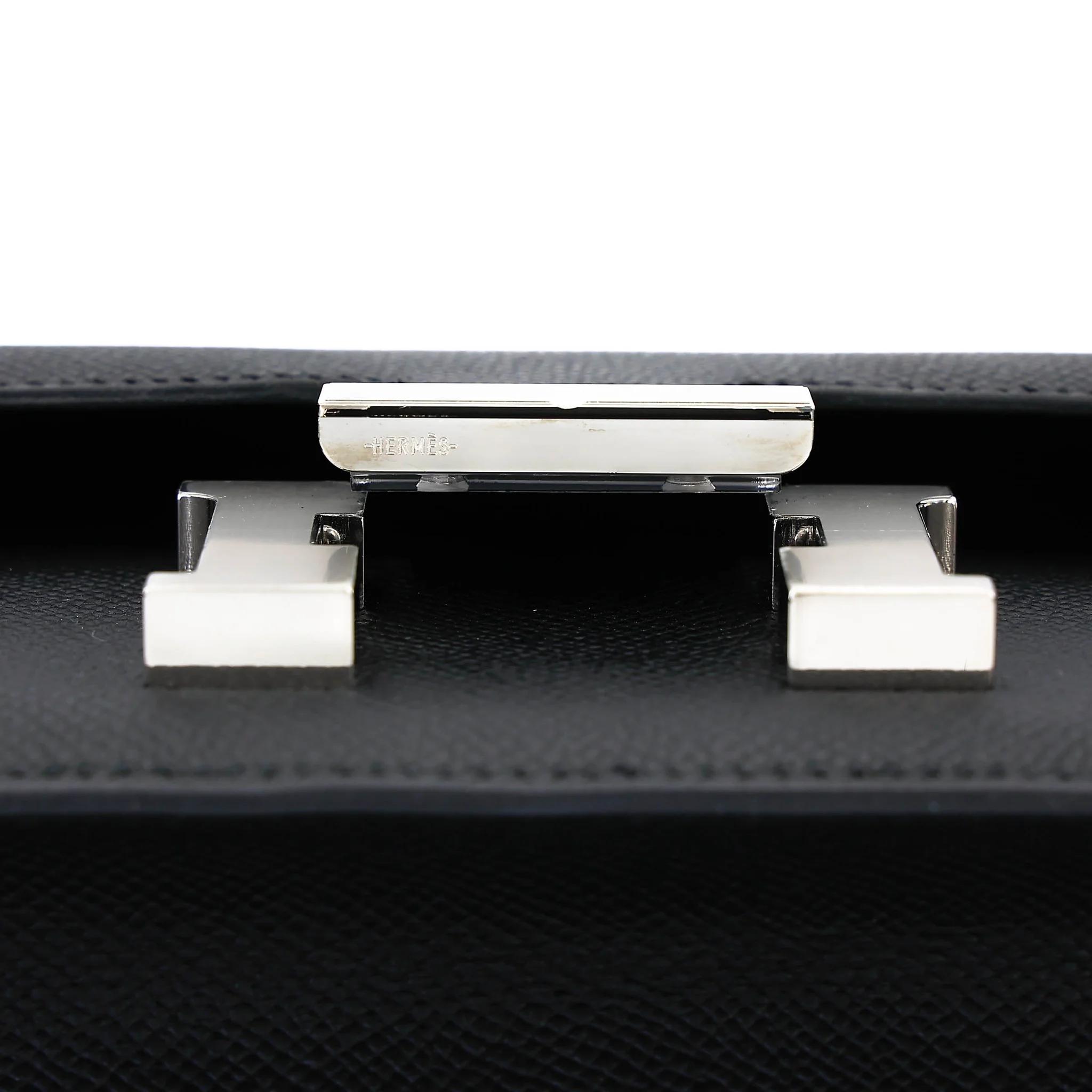 未使用保存品 HERMÈS 愛馬仕 Constance 康康 Elan 89 黑色 Noir (Black) Epsom牛皮 銀扣 W刻 2024年 - 9