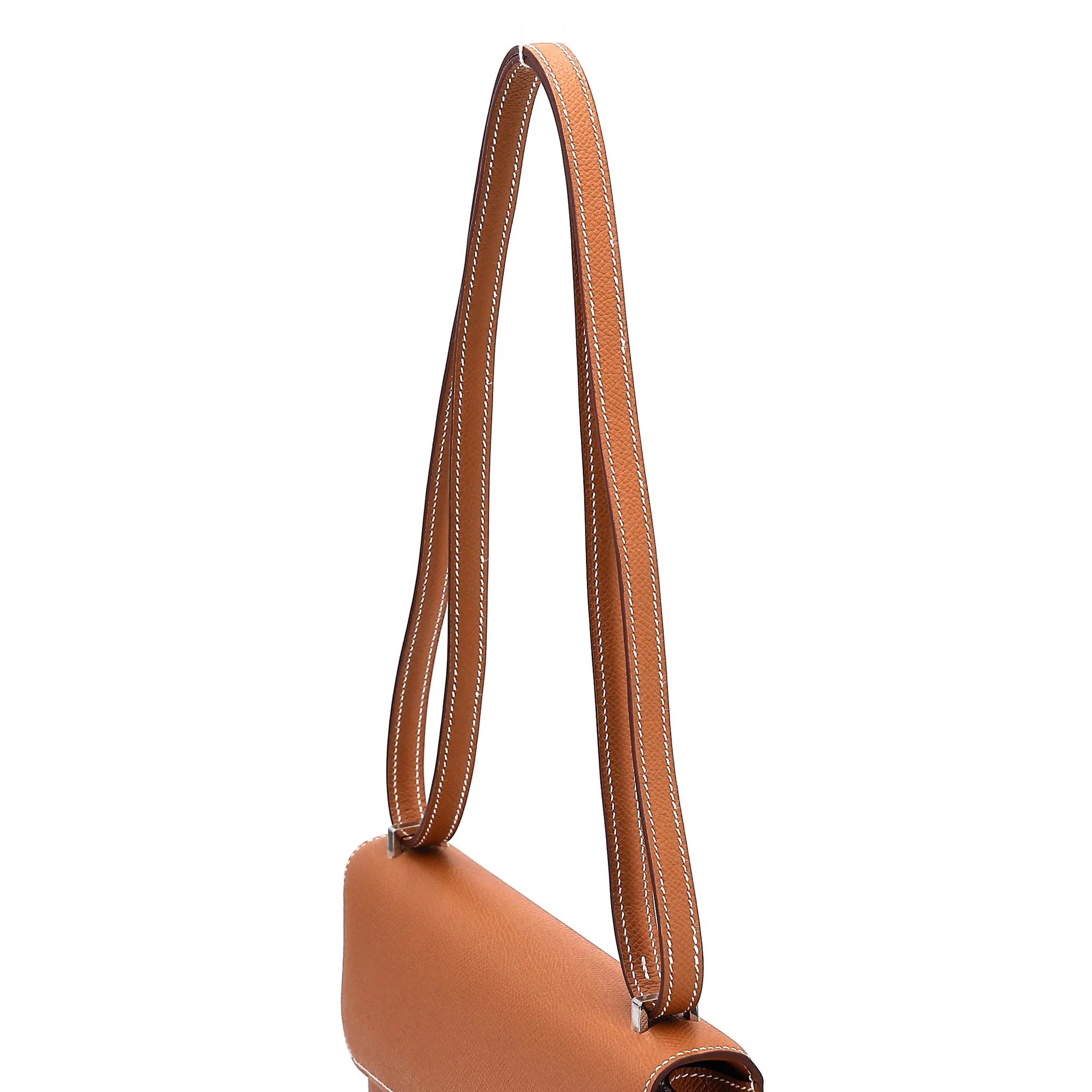 未使用保存品 HERMÈS 愛馬仕 Constance 康康 Elan 37 金棕色 Gold Epsom牛皮 銀扣 W刻 2024年 - 3