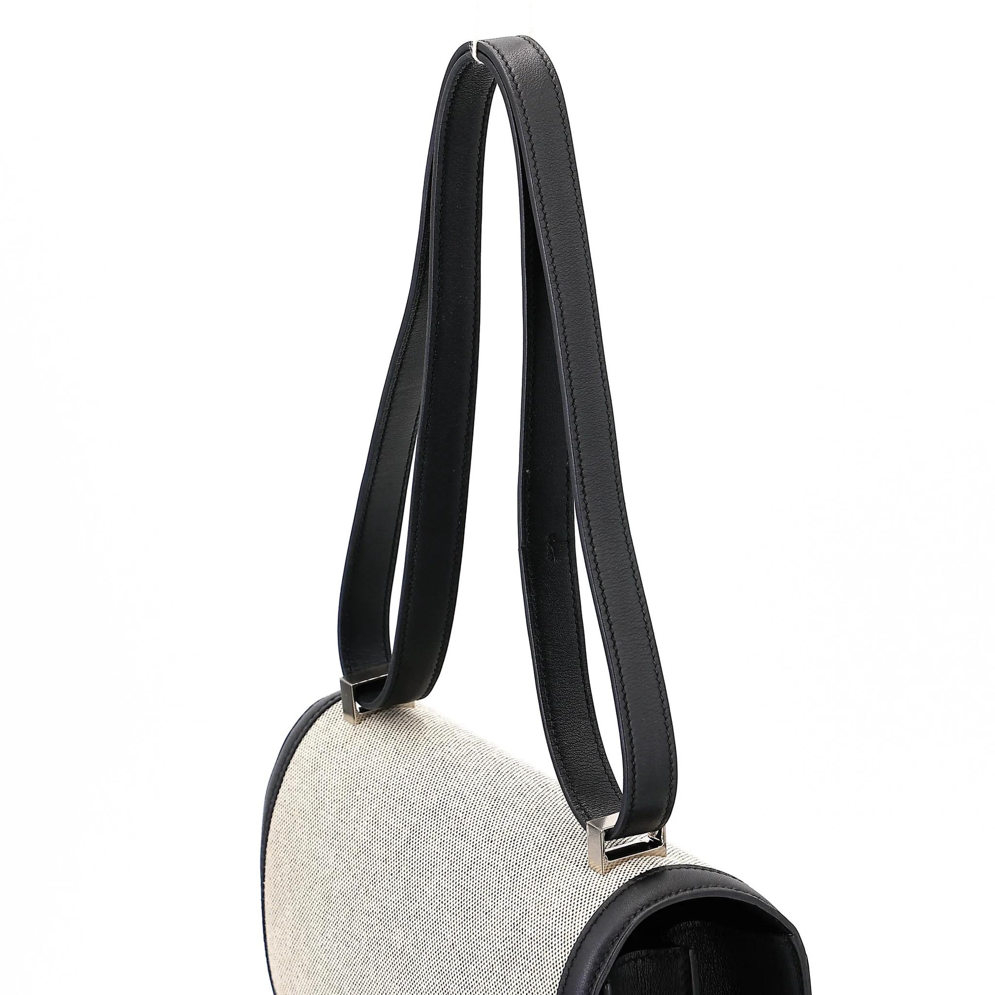 A美品 HERMÈS 愛馬仕 Constance 康康 24 89 黑色 Noir (Black) Toile H 帆布 Swift牛皮 銀扣 D刻 2019年 - 3