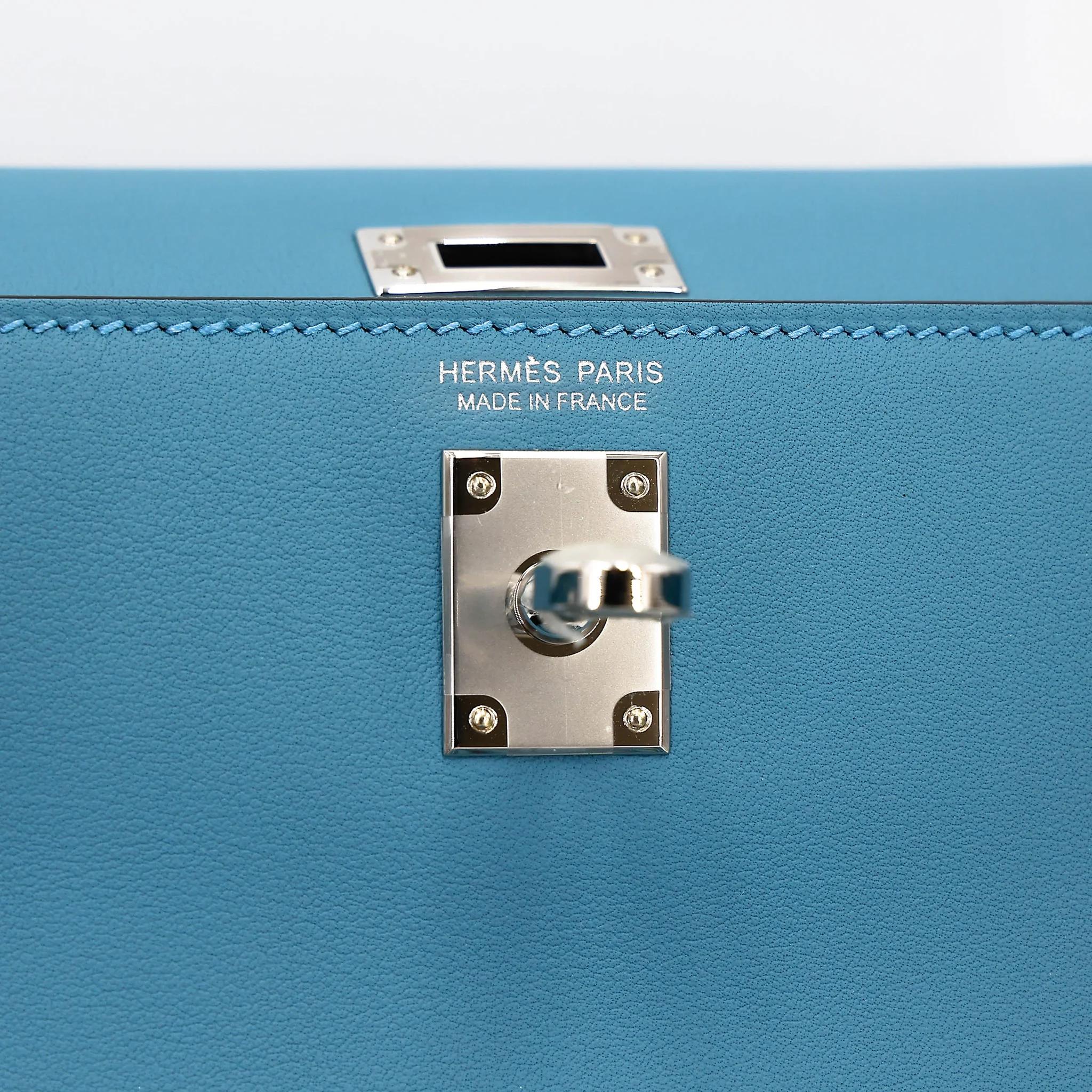 Unused ( Rank NS ) HERMÈS Limited Edition Kelly Danse Anate New Bleu Jean (D2) Swift Palladium hardware B (2023) - 17