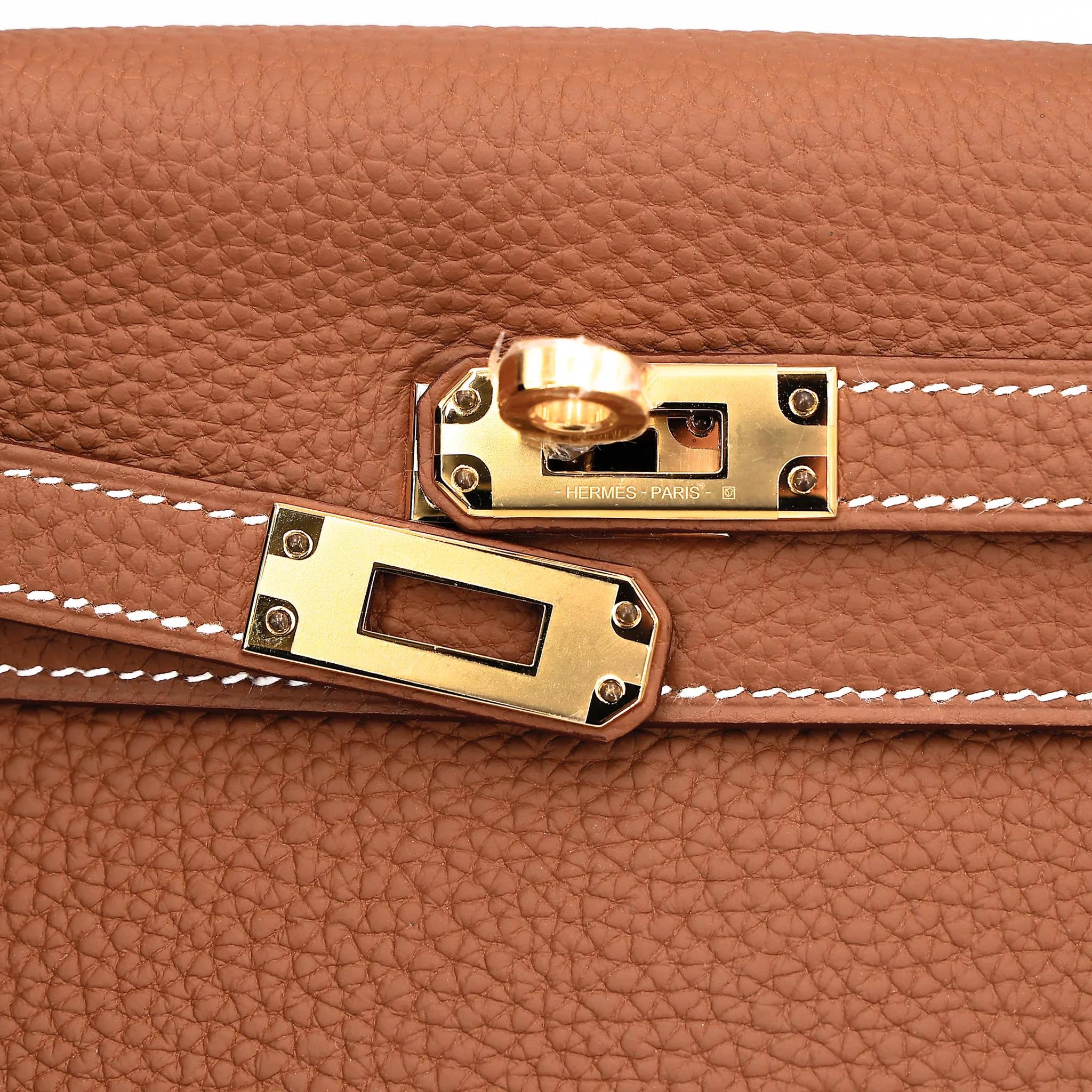 SA超美品 HERMÈS 愛馬仕 Kelly 25 37 金棕色 Gold Togo小牛皮 金扣 W刻 2024年 - 9