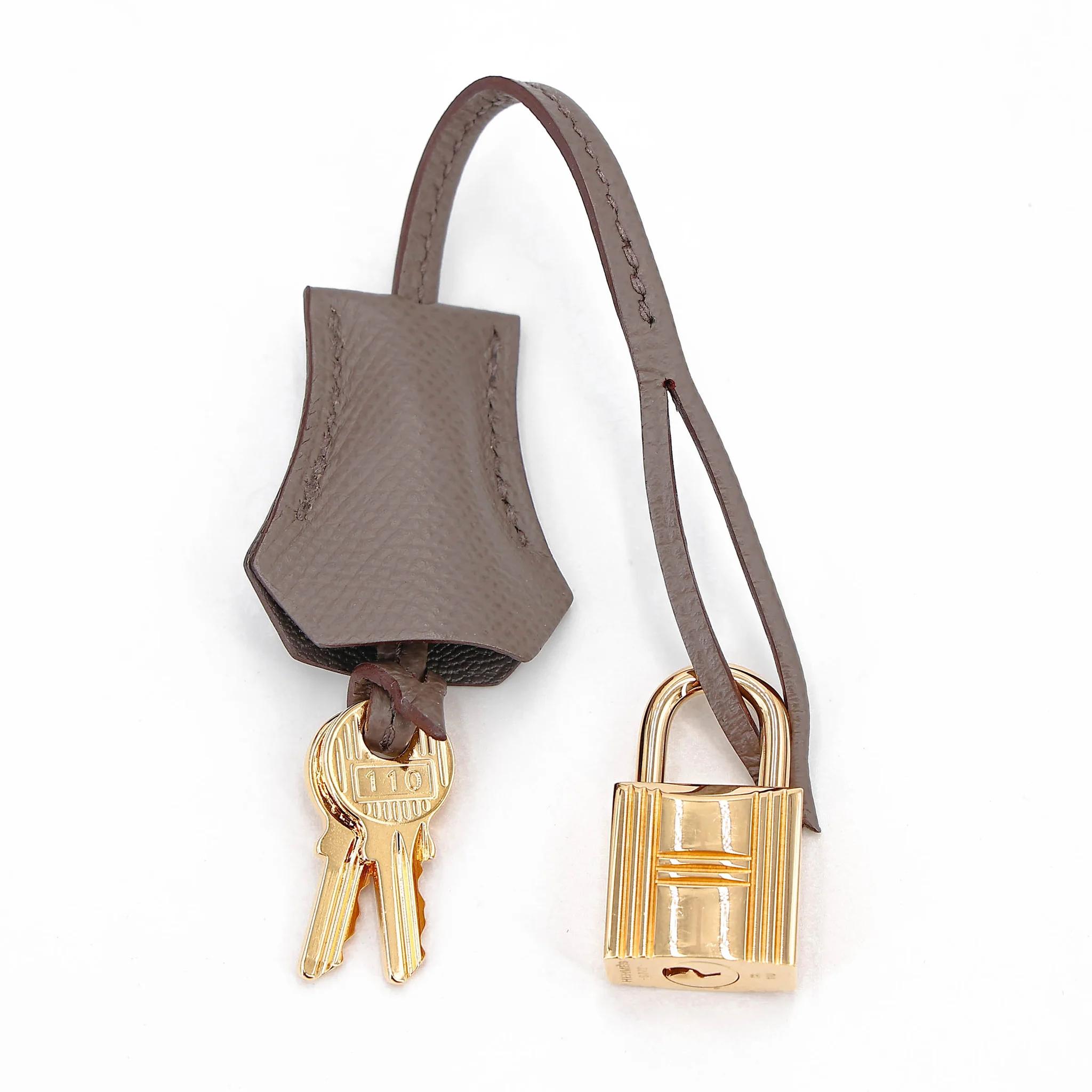 Very Good ( Rank A) HERMÈS Birkin 25 Sellier Etain (8F) Epsom Gold hardware Z (2021) - 22