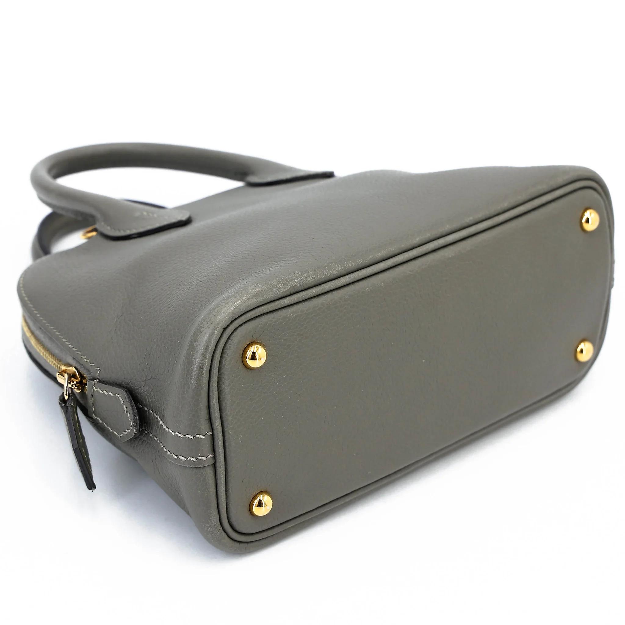 SA超美品 HERMÈS 愛馬仕 Mini Bolide 1923 0L Gris Meyer 積雨雲灰 Evercolor皮 金扣 W刻 2024年 - 5