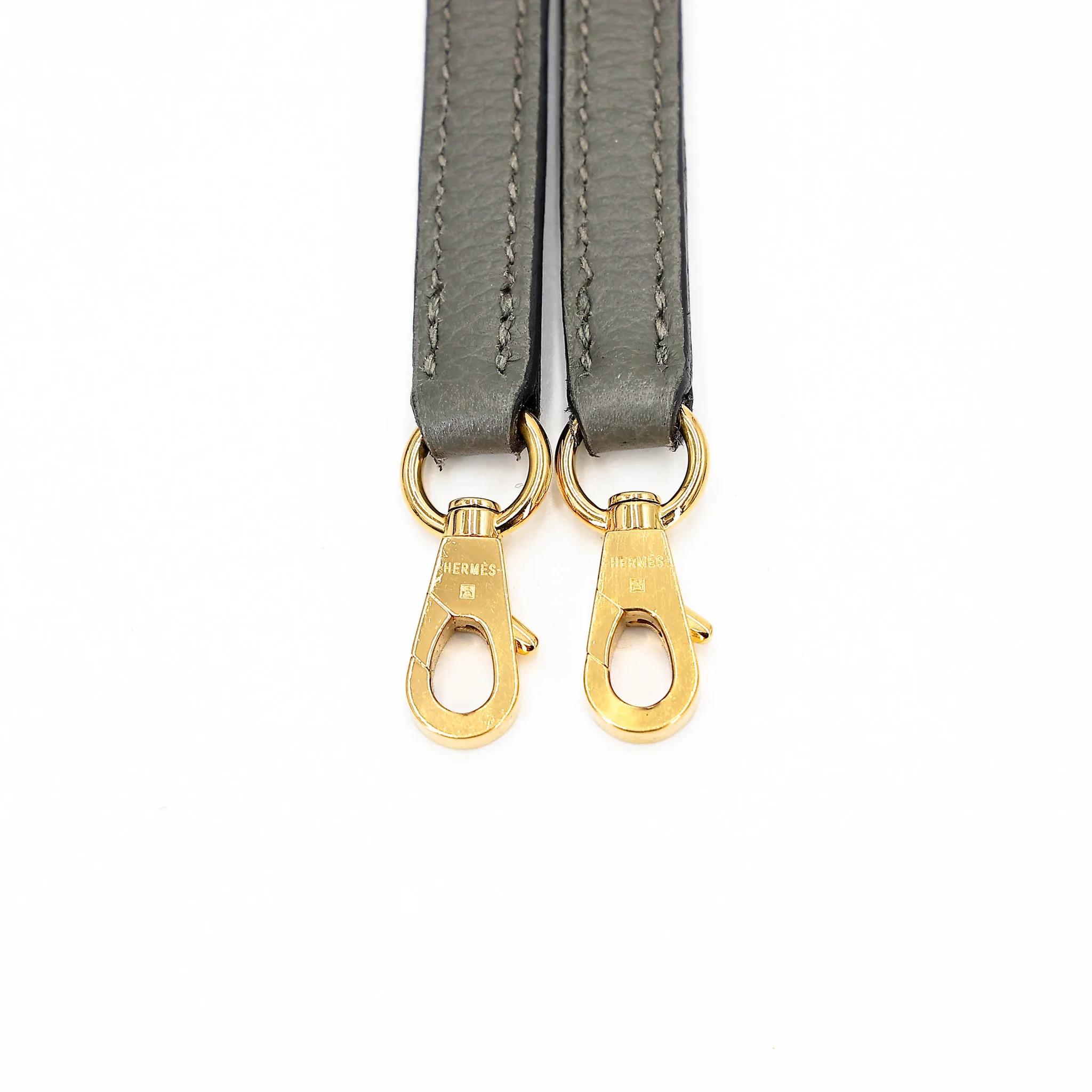 SA超美品 HERMÈS 愛馬仕 Mini Bolide 1923 0L Gris Meyer 積雨雲灰 Evercolor皮 金扣 W刻 2024年 - 37