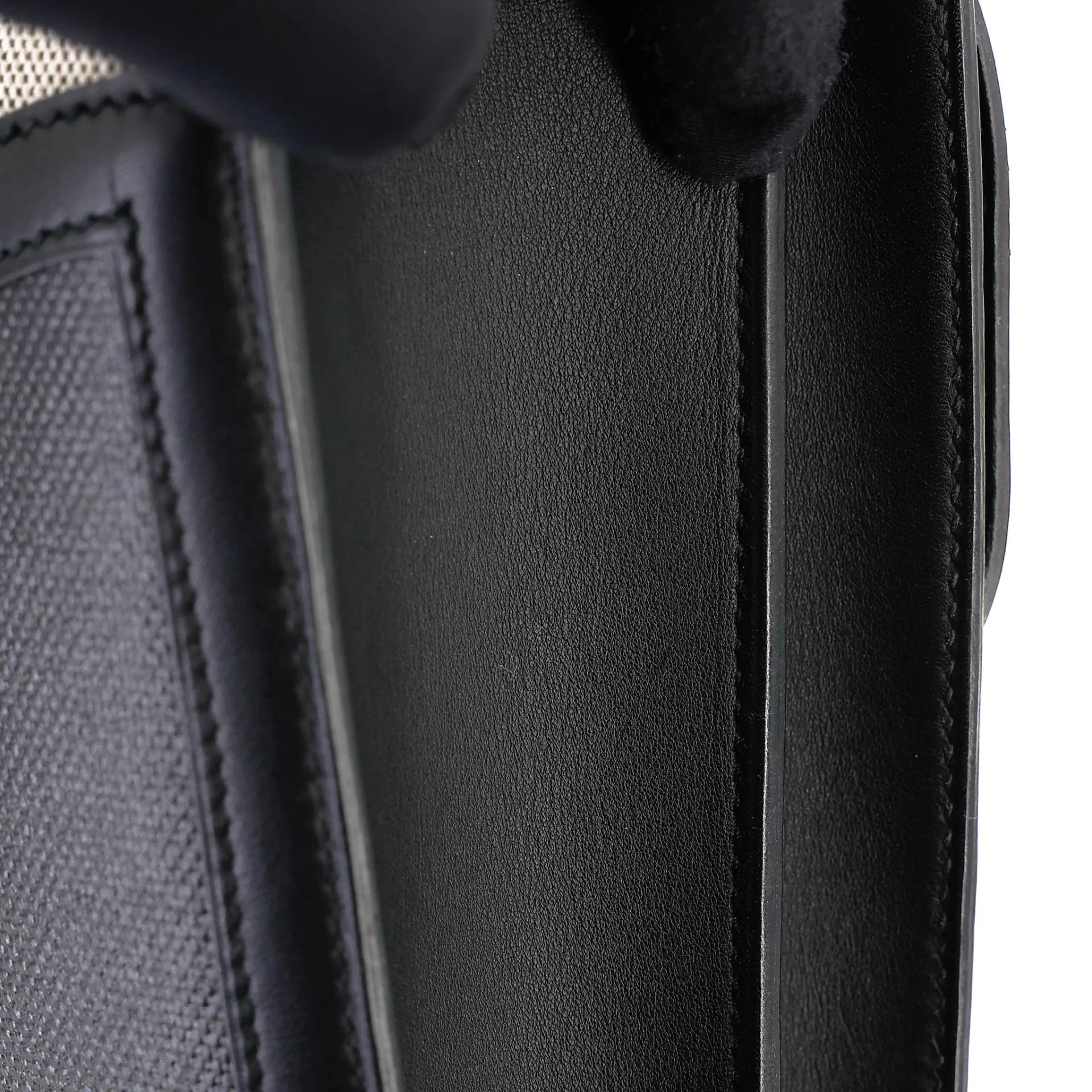 Very Good ( Rank A) HERMÈS Constance 24 Noir (89) Toile H canvas Swift Palladium hardware D (2019) - 15