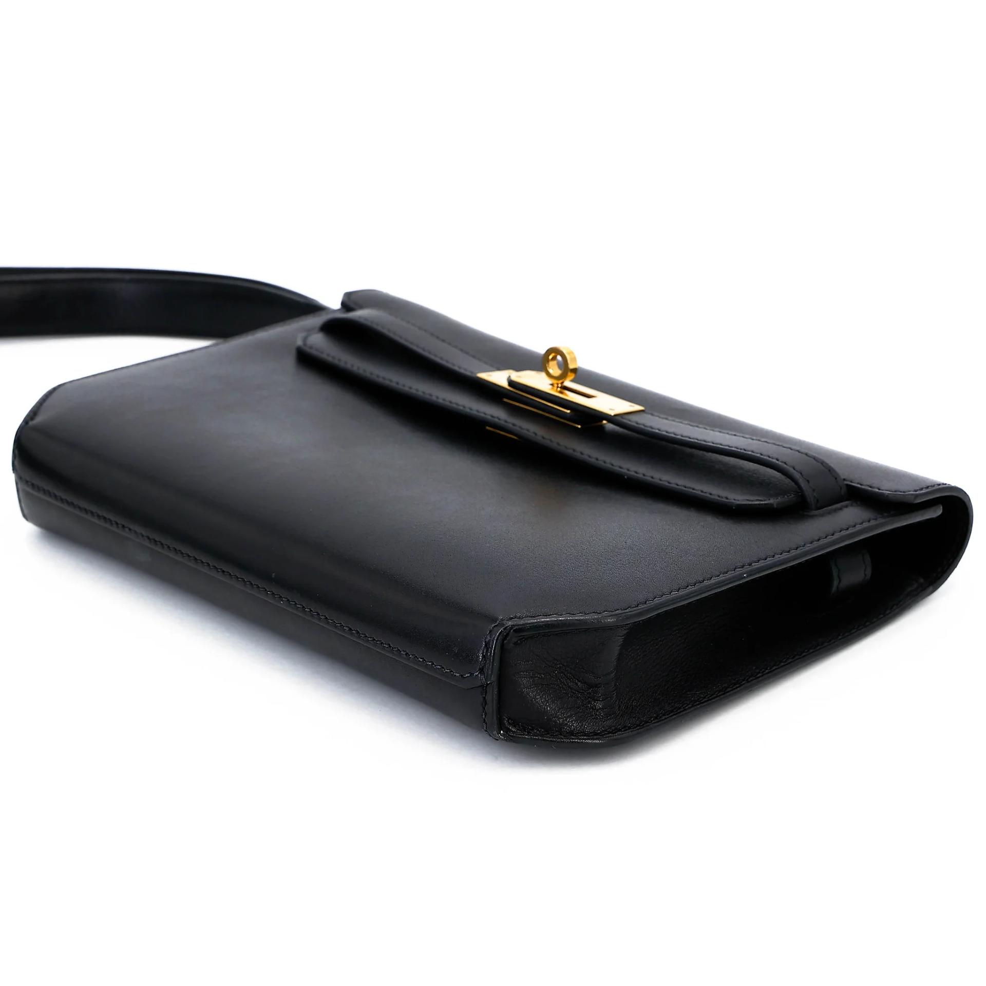 中古AB HERMÈS 爱马仕 Kelly depeches 25 公文包 89 黑色 Noir (Black) Evergrain皮 金扣 Y刻 2020年 - 4