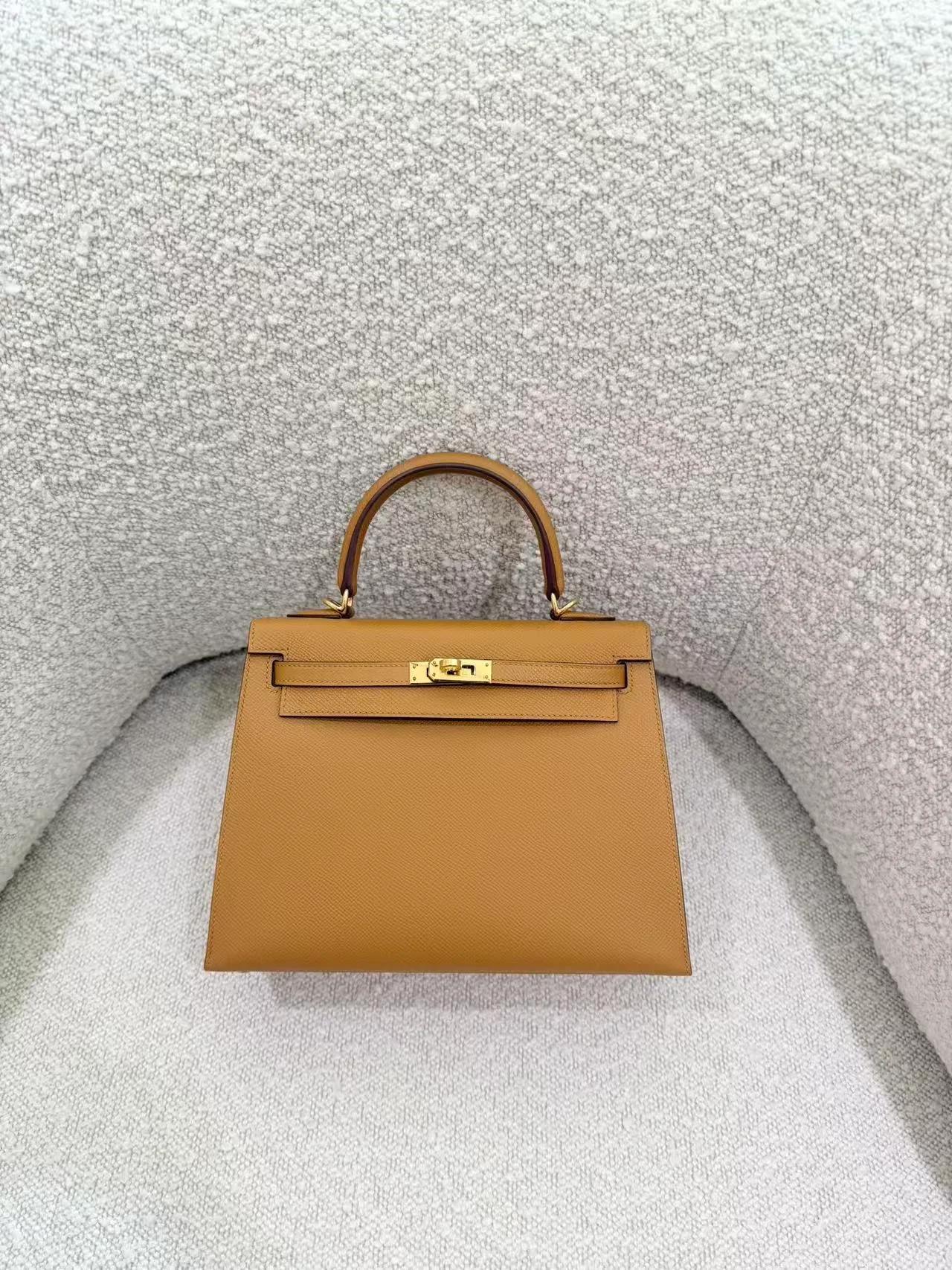SA超美品 HERMÈS 爱马仕 Kelly 25 外缝 2S 芝麻色 Sesame Epsom牛皮 金扣 B刻 2023年 - 3