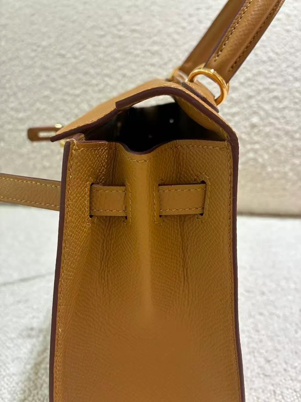 SA超美品 HERMÈS 爱马仕 Kelly 25 外缝 2S 芝麻色 Sesame Epsom牛皮 金扣 B刻 2023年 - 29